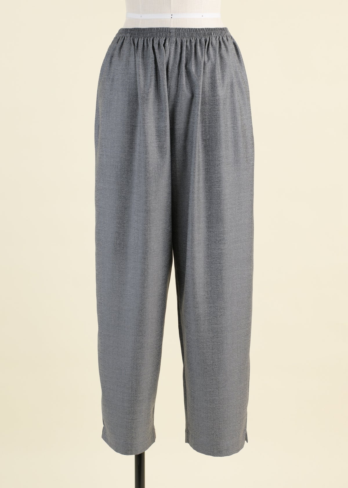 wool silk mix longer japanese trouser with ankle slits