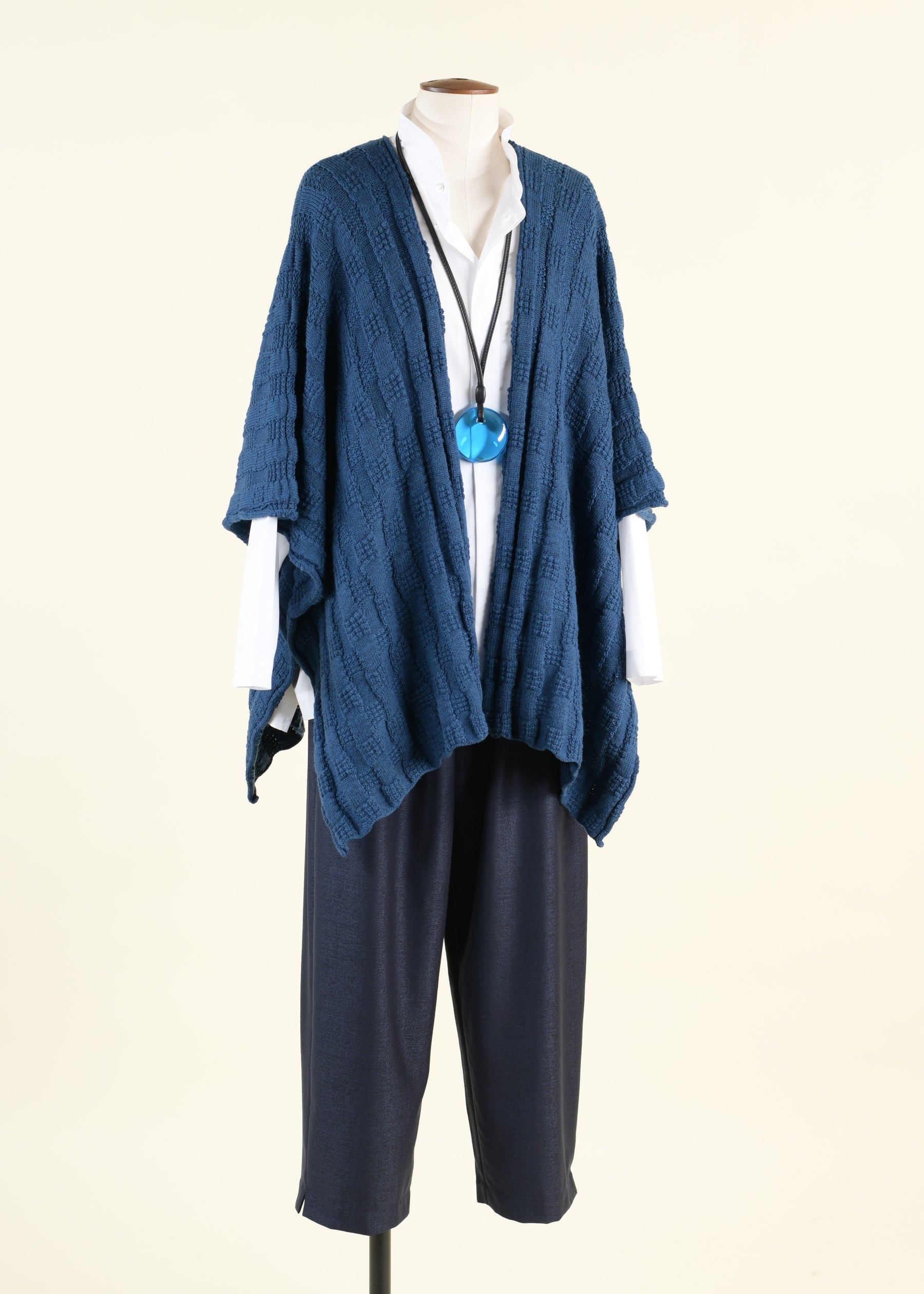 wool silk mix longer japanese trouser with ankle slits