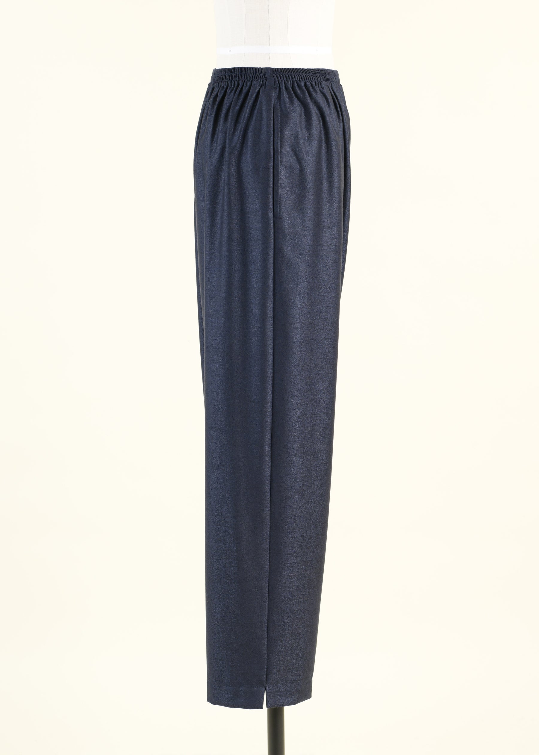 wool silk mix longer japanese trouser with ankle slits