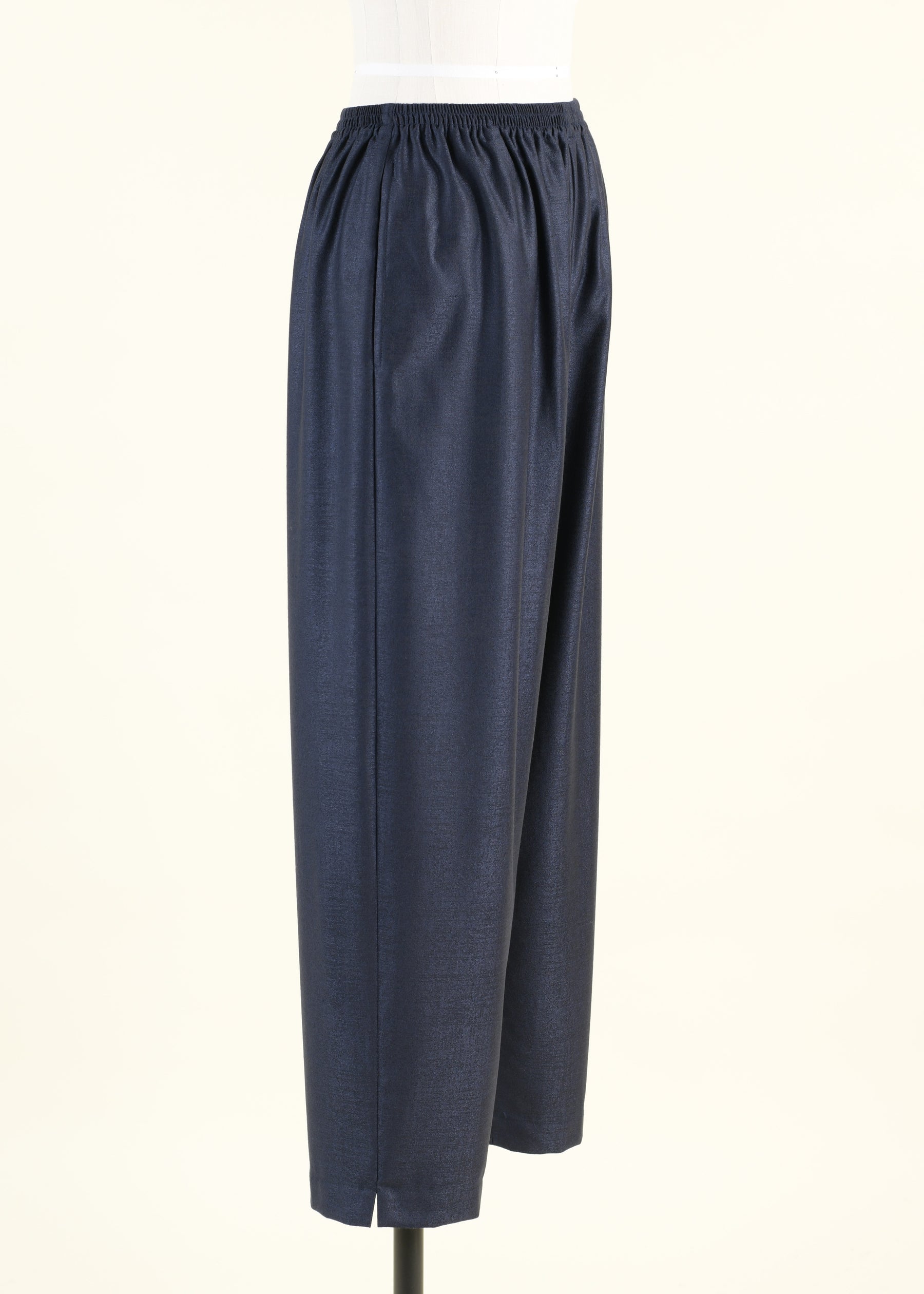 wool silk mix longer japanese trouser with ankle slits
