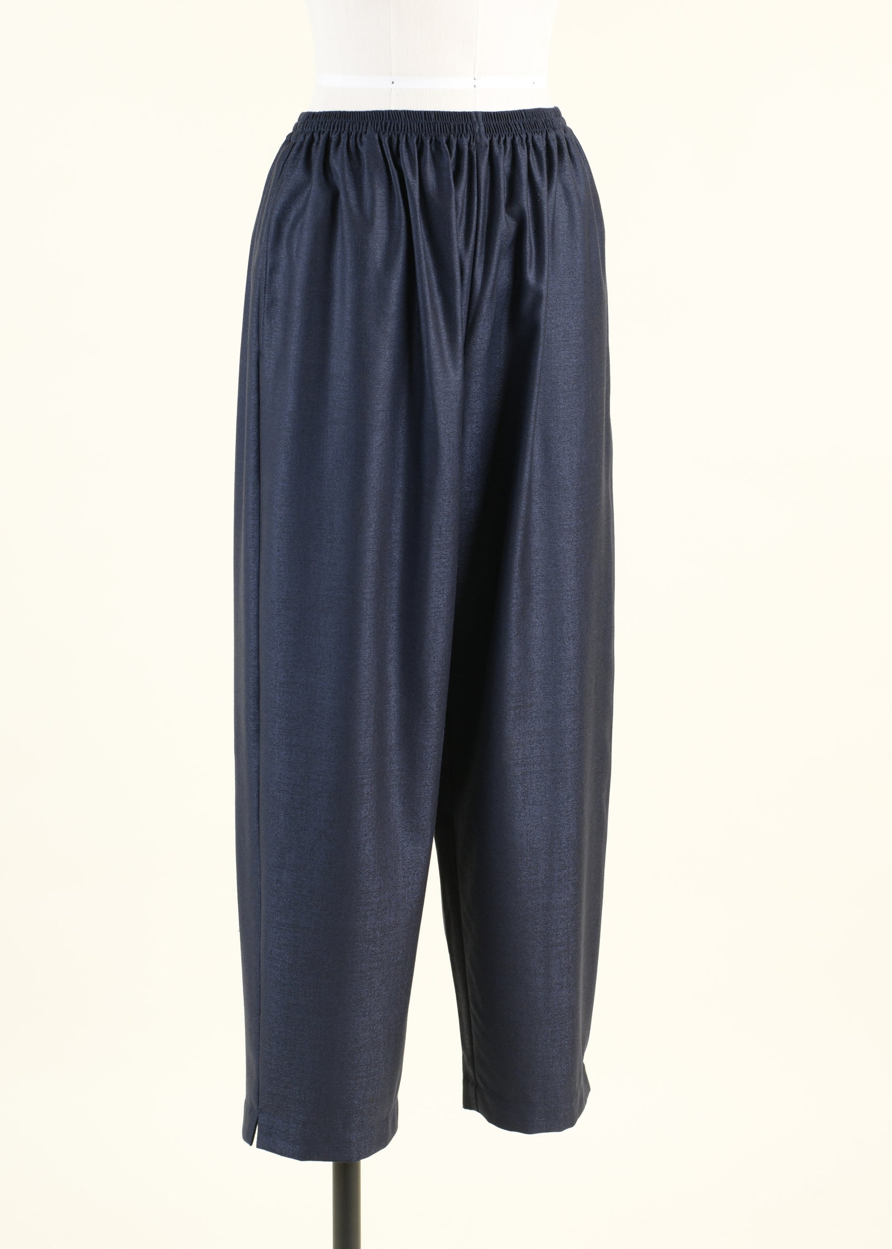 wool silk mix longer japanese trouser with ankle slits