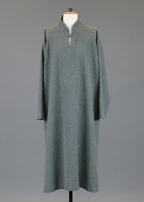 a-line side panelled dress with chinese collar