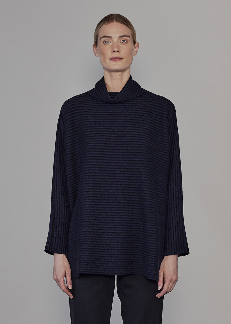 slim sleeve funnel scrunch neck sweater - long