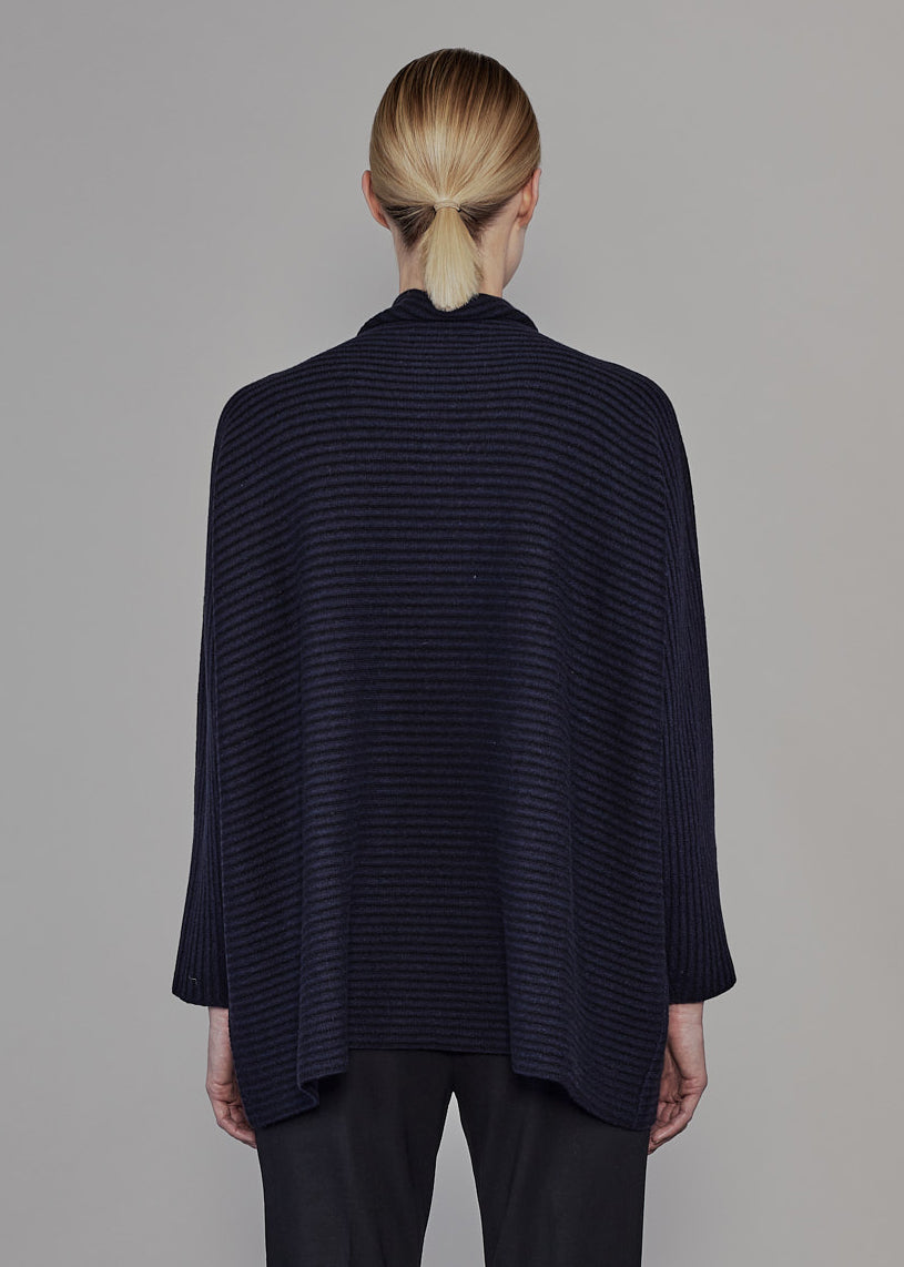 slim sleeve funnel scrunch neck sweater - long