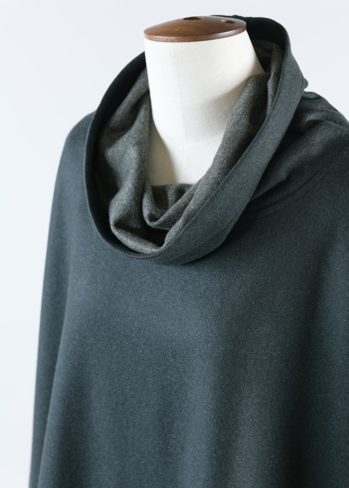 cashmere wide a-line monks top - long