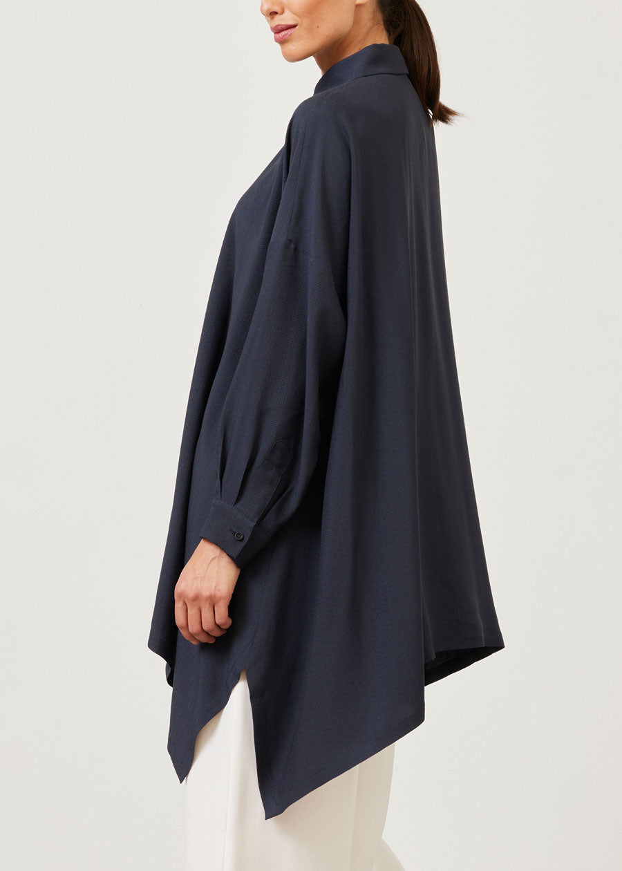 silk dps shirt with collar - long plus
