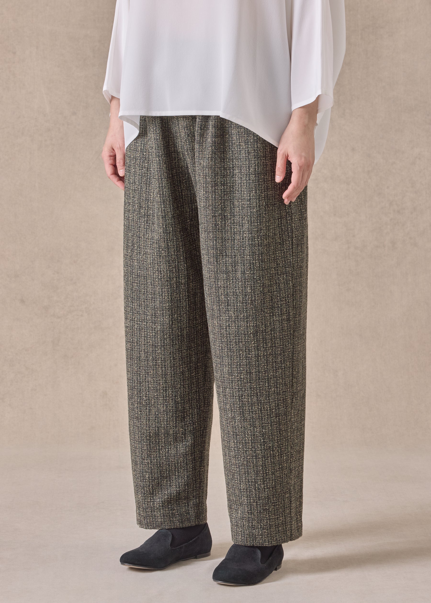 wool silk mix longer japanese trouser
