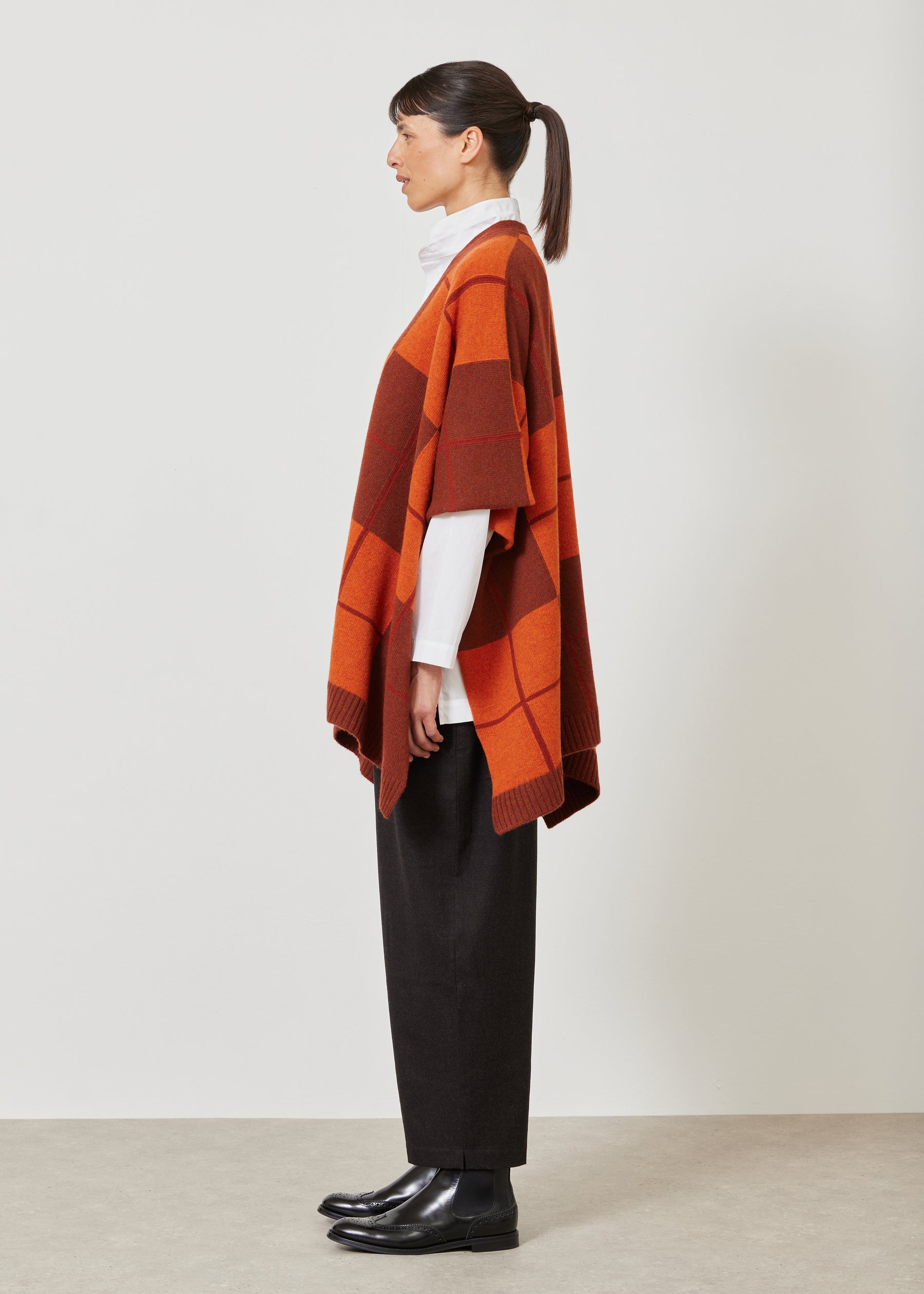 extra wide sleeveless knitted cardigan tabard - long