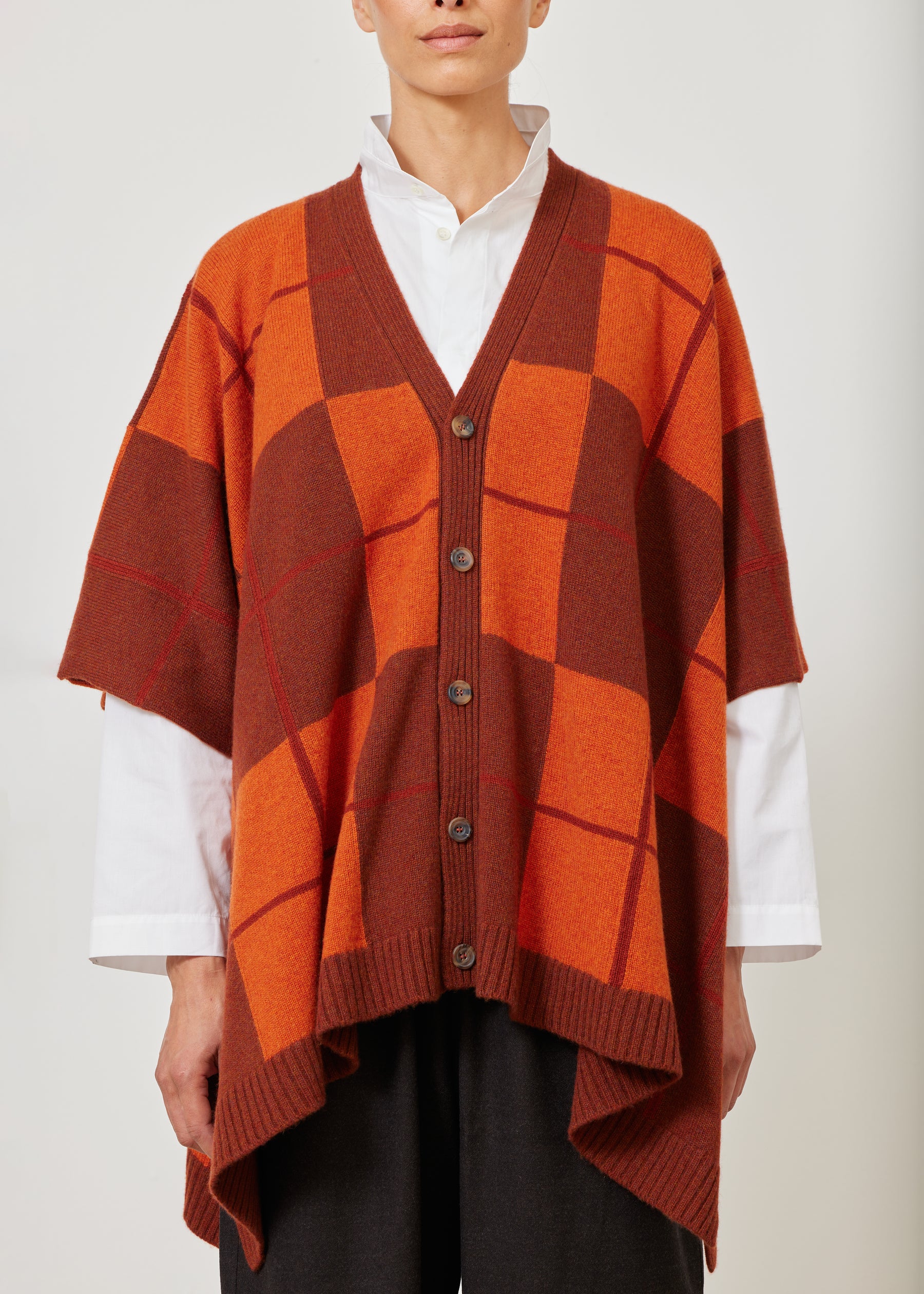 extra wide sleeveless knitted cardigan tabard - long