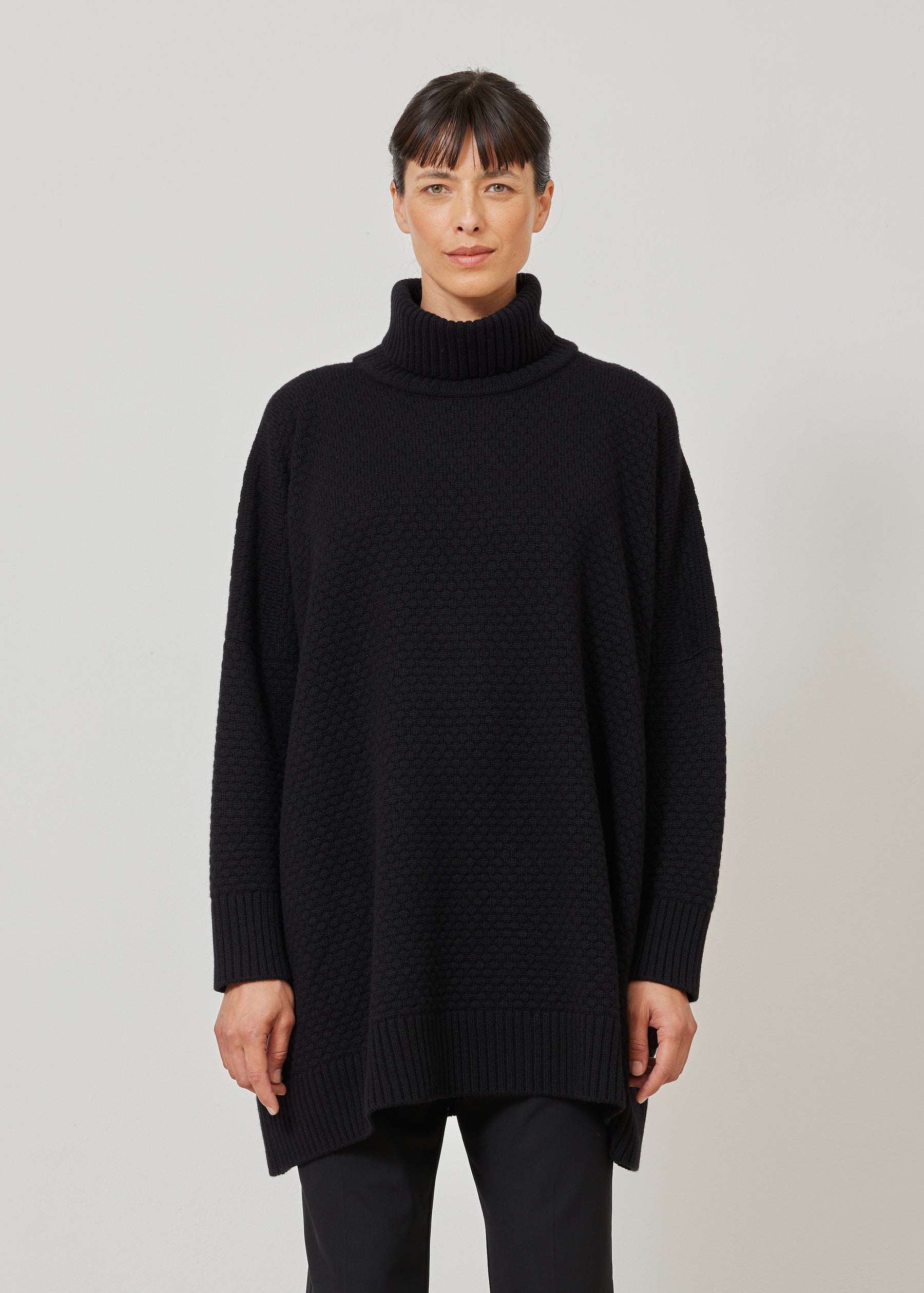 wide roll neck sweater - long plus