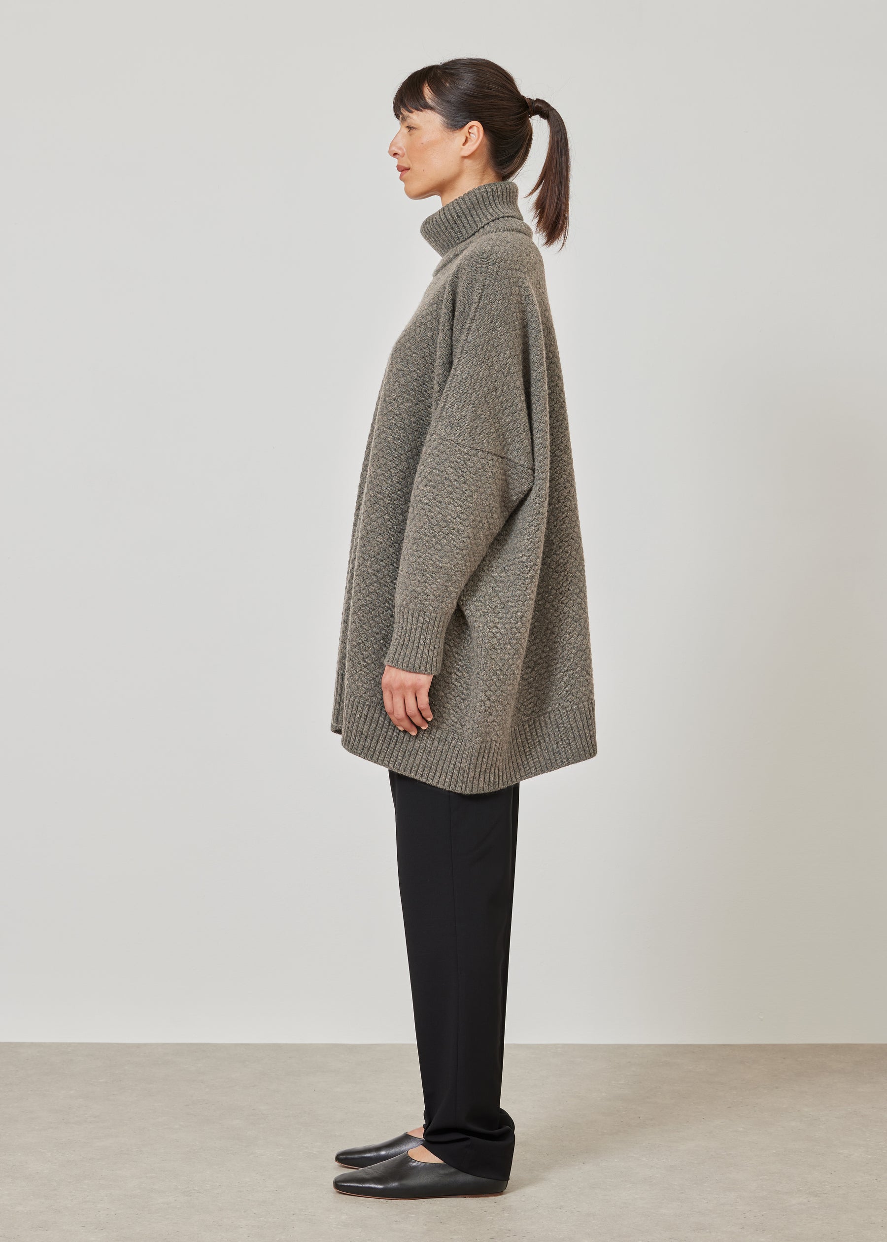 wide roll neck sweater - long plus