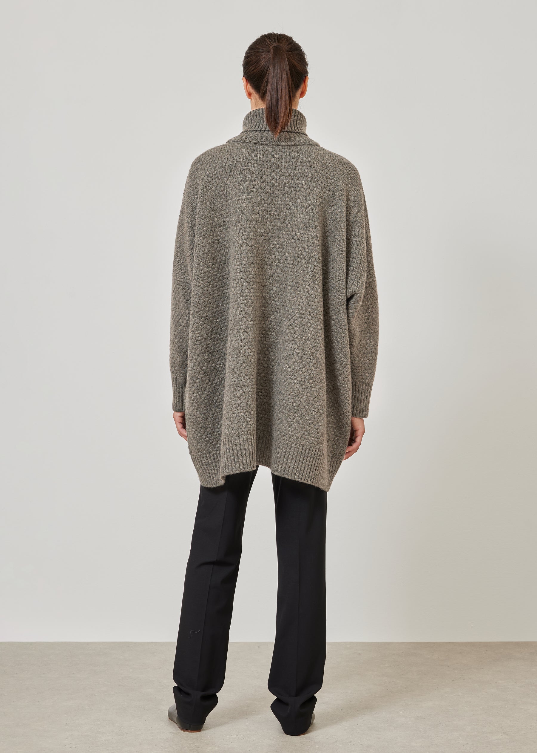 wide roll neck sweater - long plus