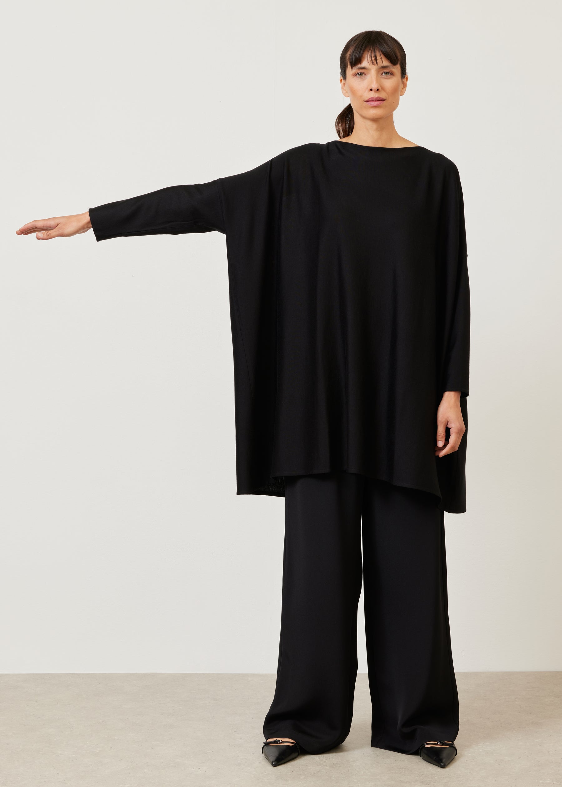 extra wide slim sleeve slash neck - long plus