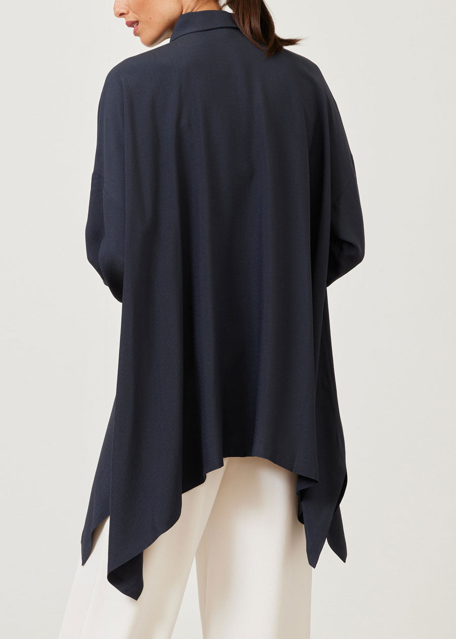 silk dps shirt with collar - long plus