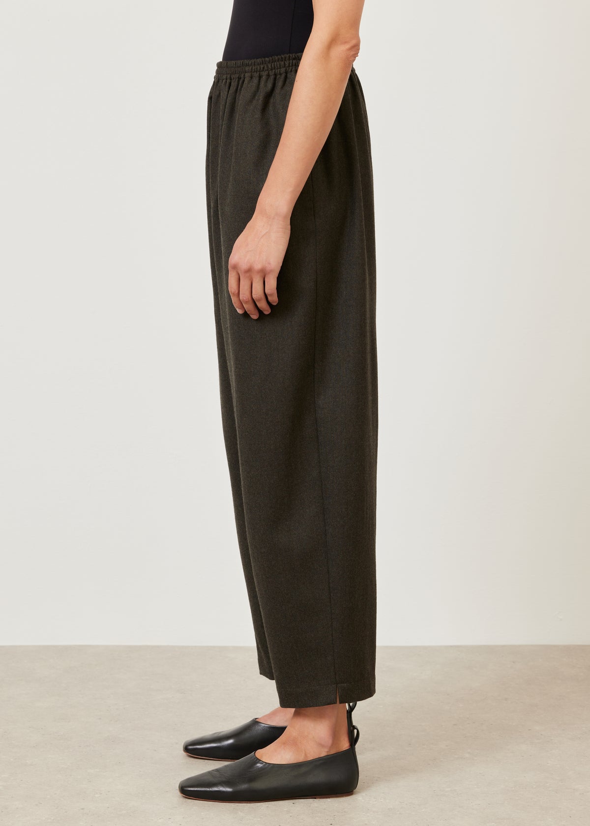wool longer japanese trouser with ankle slits