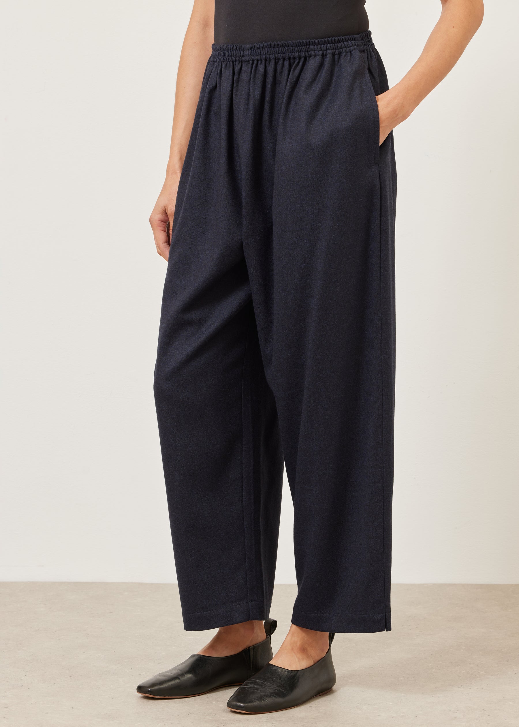 longer japanese trouser with ankle slits