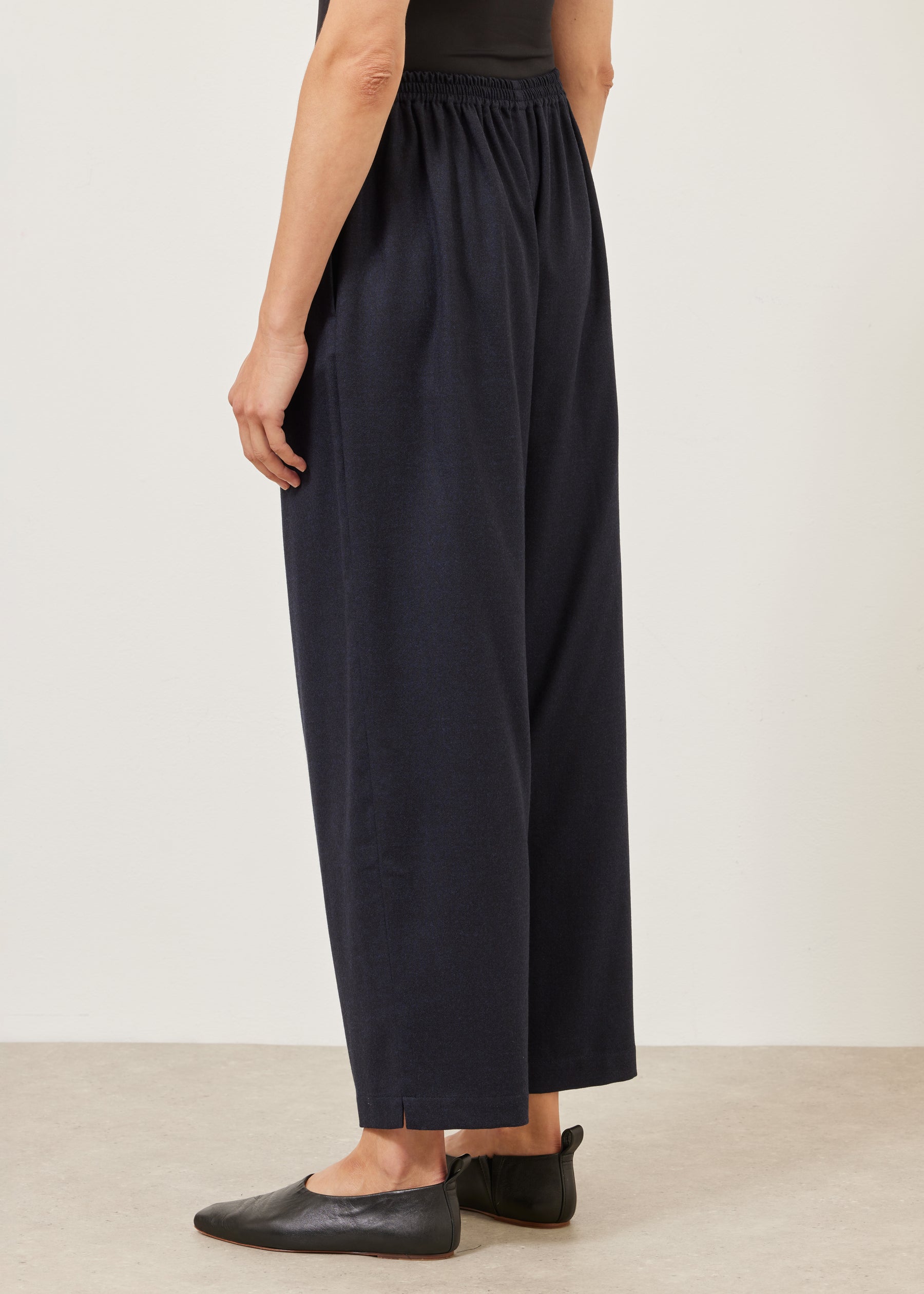 longer japanese trouser with ankle slits