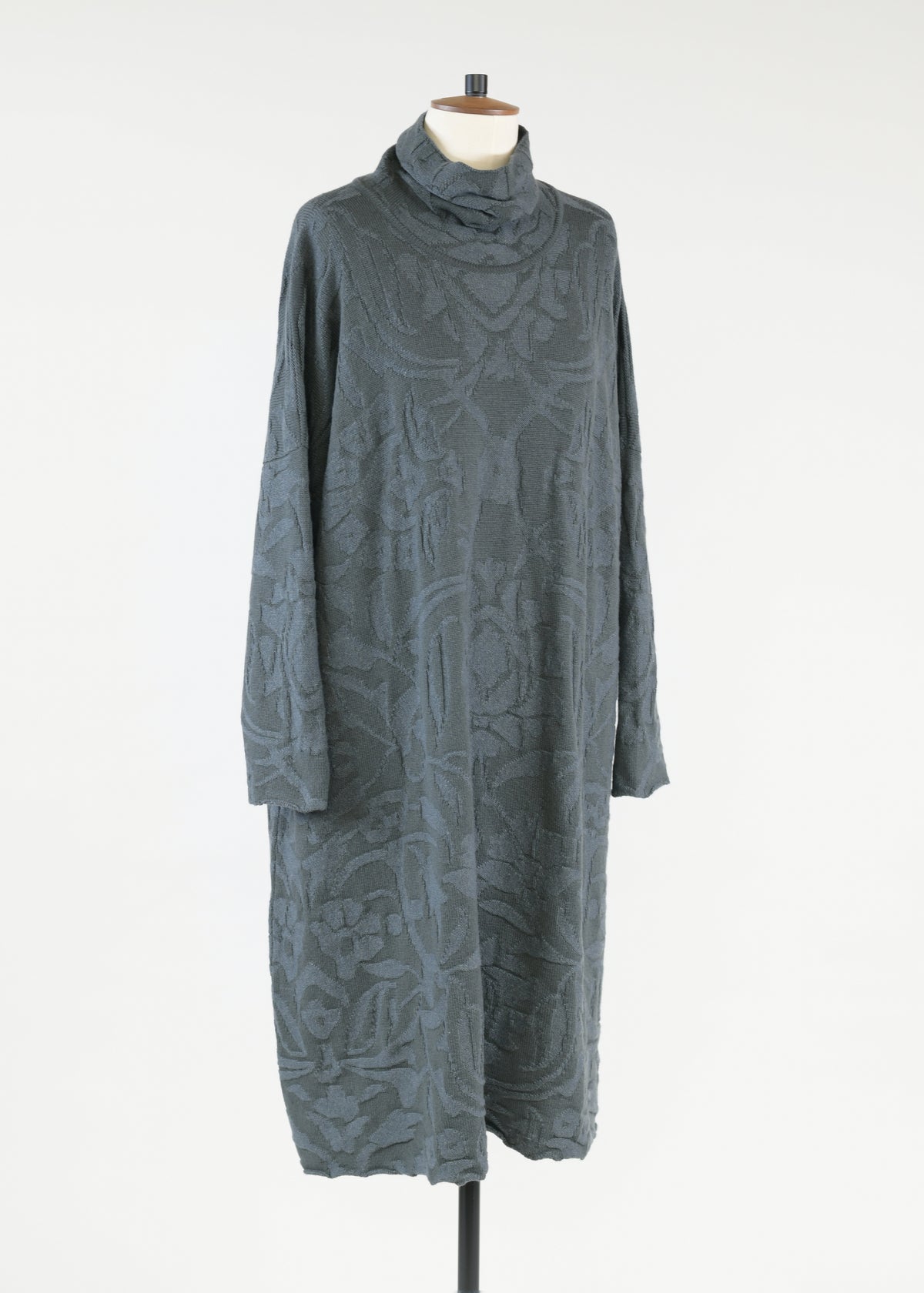 wide a-line scrunch neck dress