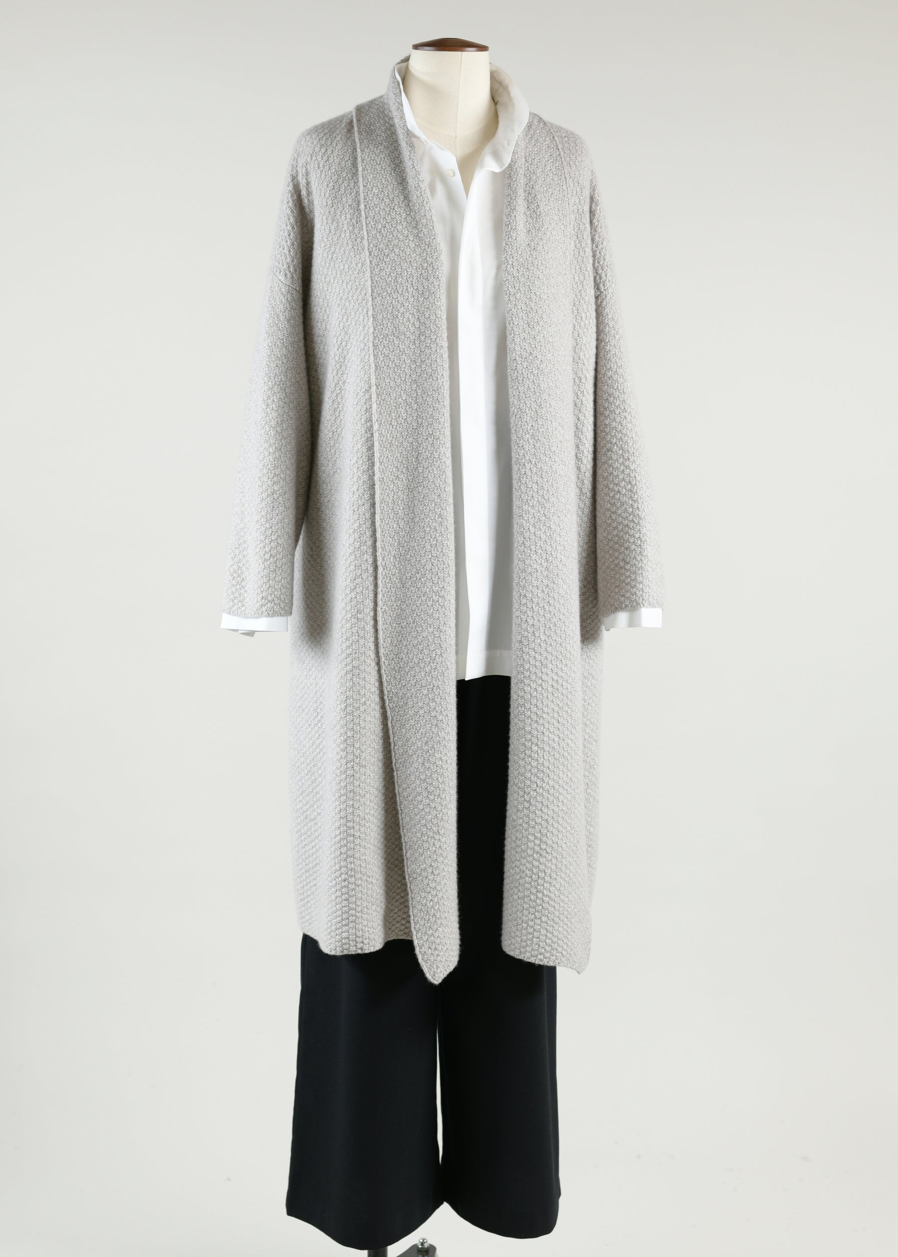 a-line scrunch shawl collar cardigan - very long