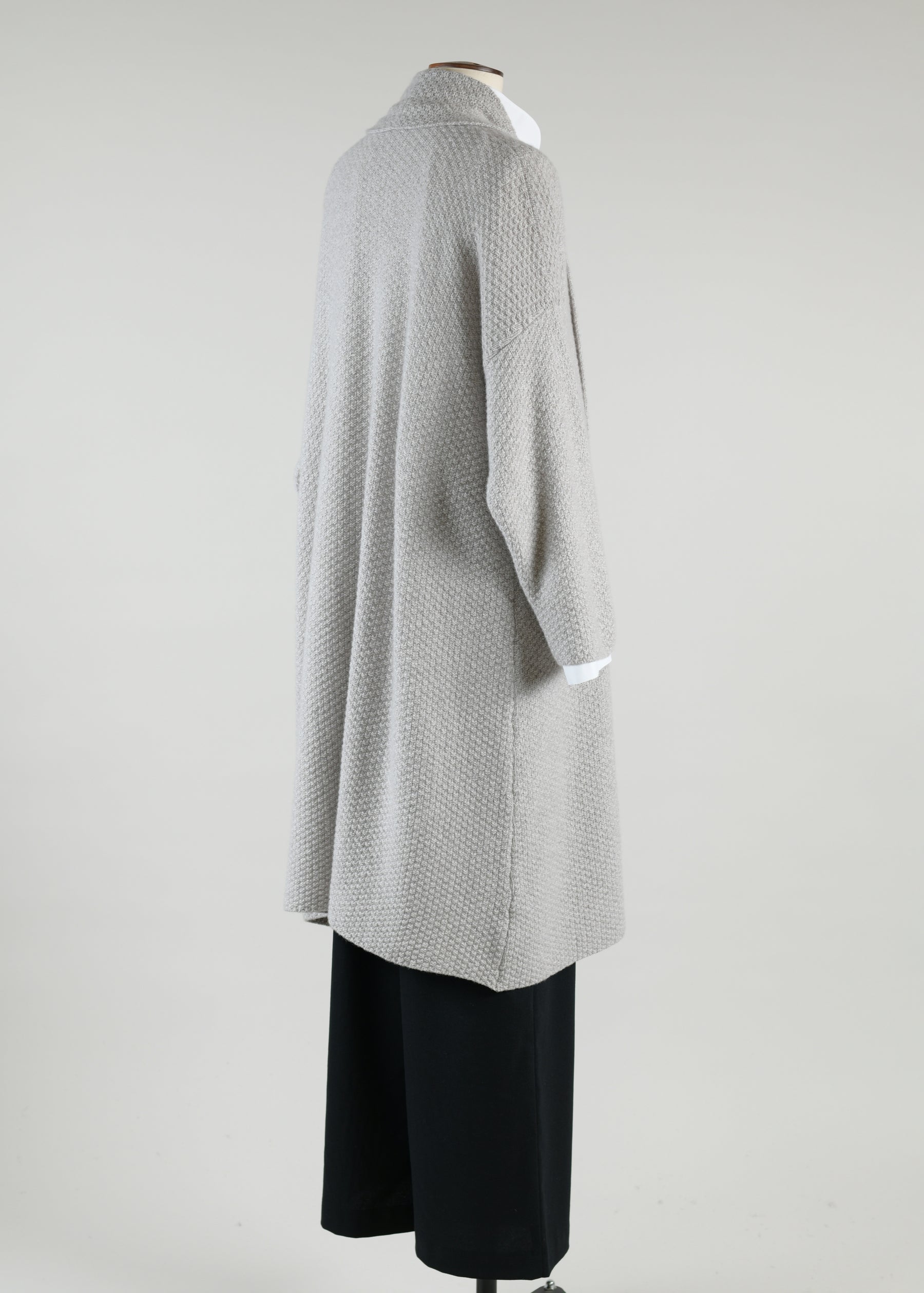 a-line scrunch shawl collar cardigan - very long