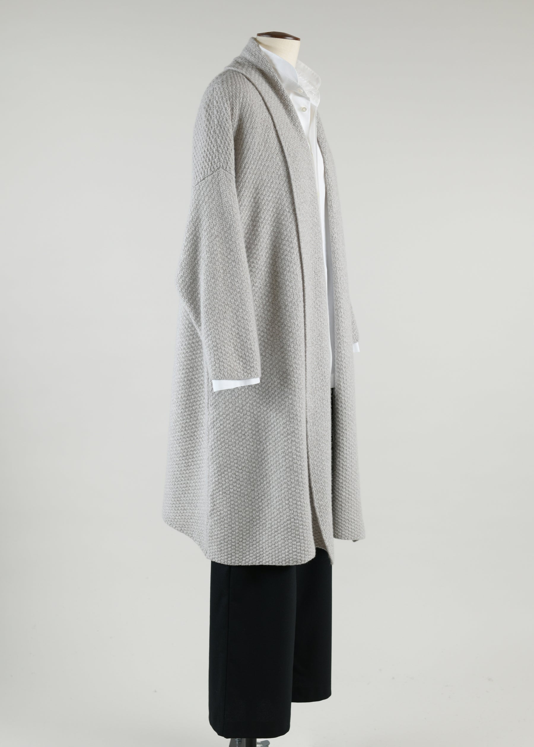 a-line scrunch shawl collar cardigan - very long