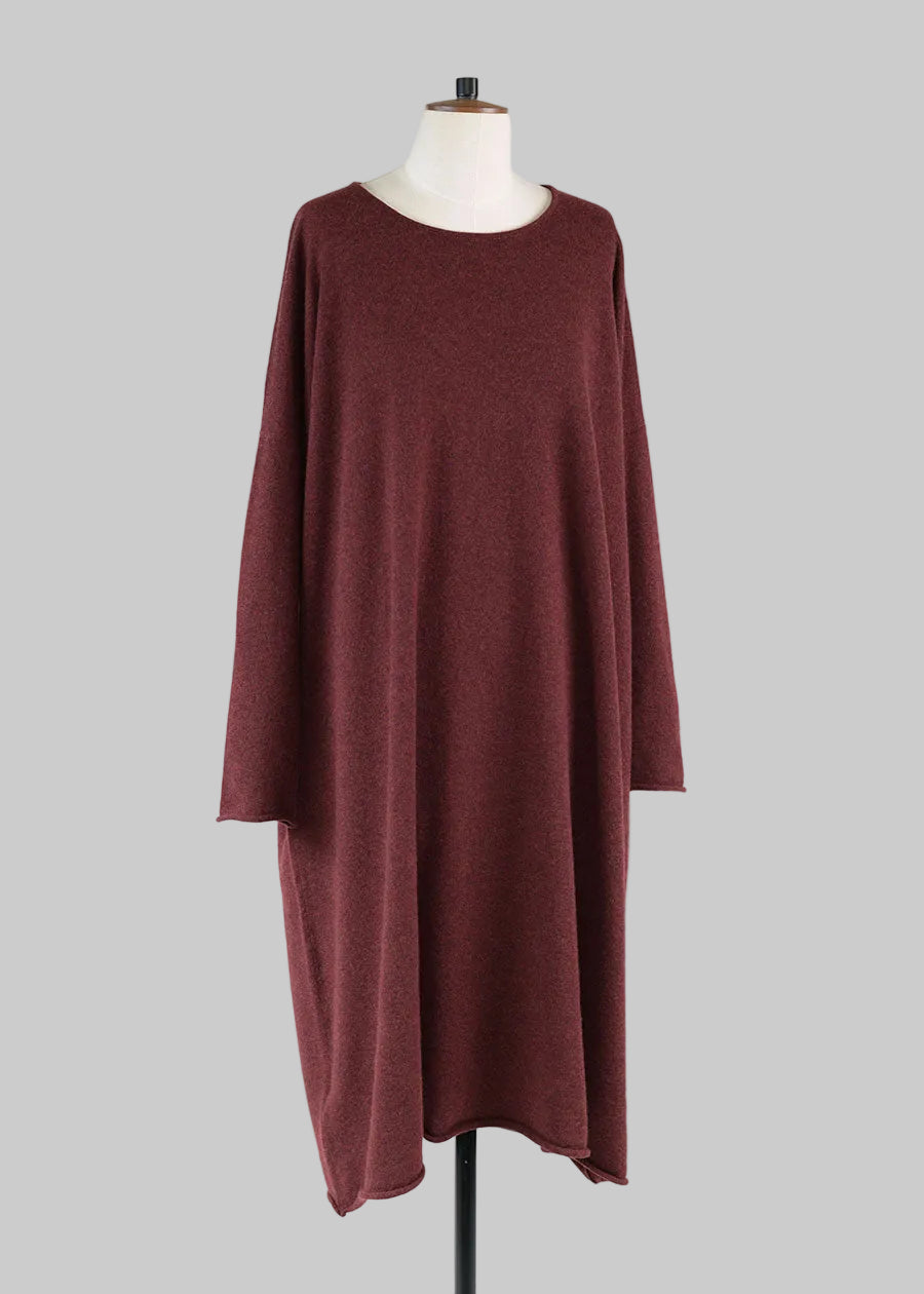 cashmere a-line bateau neck dress (darkspice)