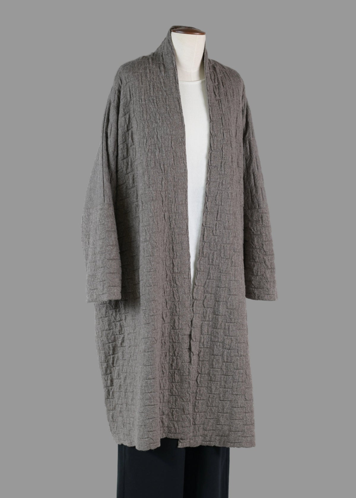 cashmere wide scrunch shawl collar cardigan - 3/4 length