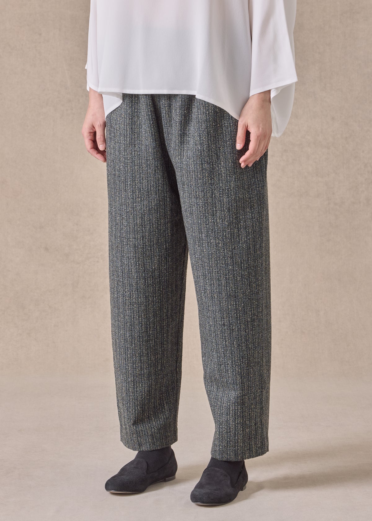 wool silk mix longer japanese trouser