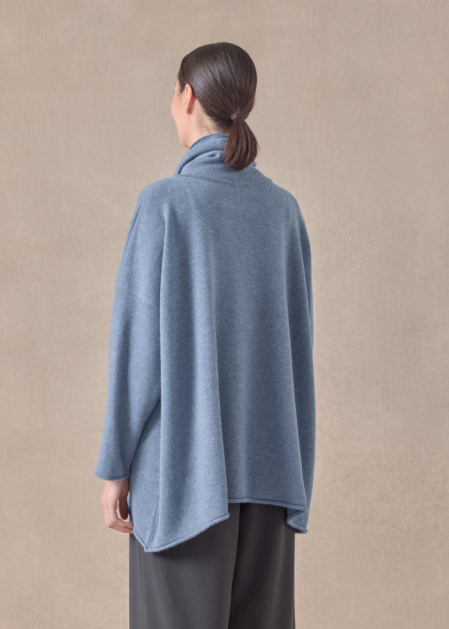 cashmere knitted wide a-line monks top - mid plus