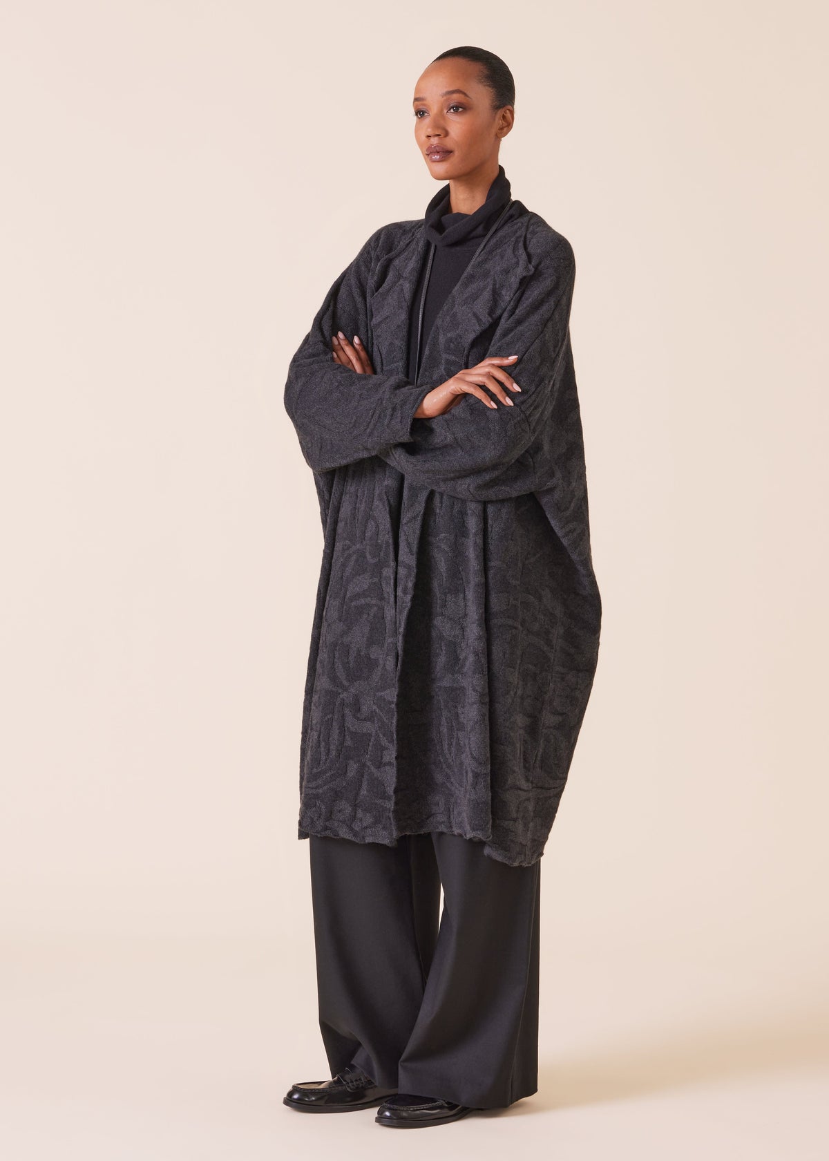 cashmere wide jacket coat cardigan - very long