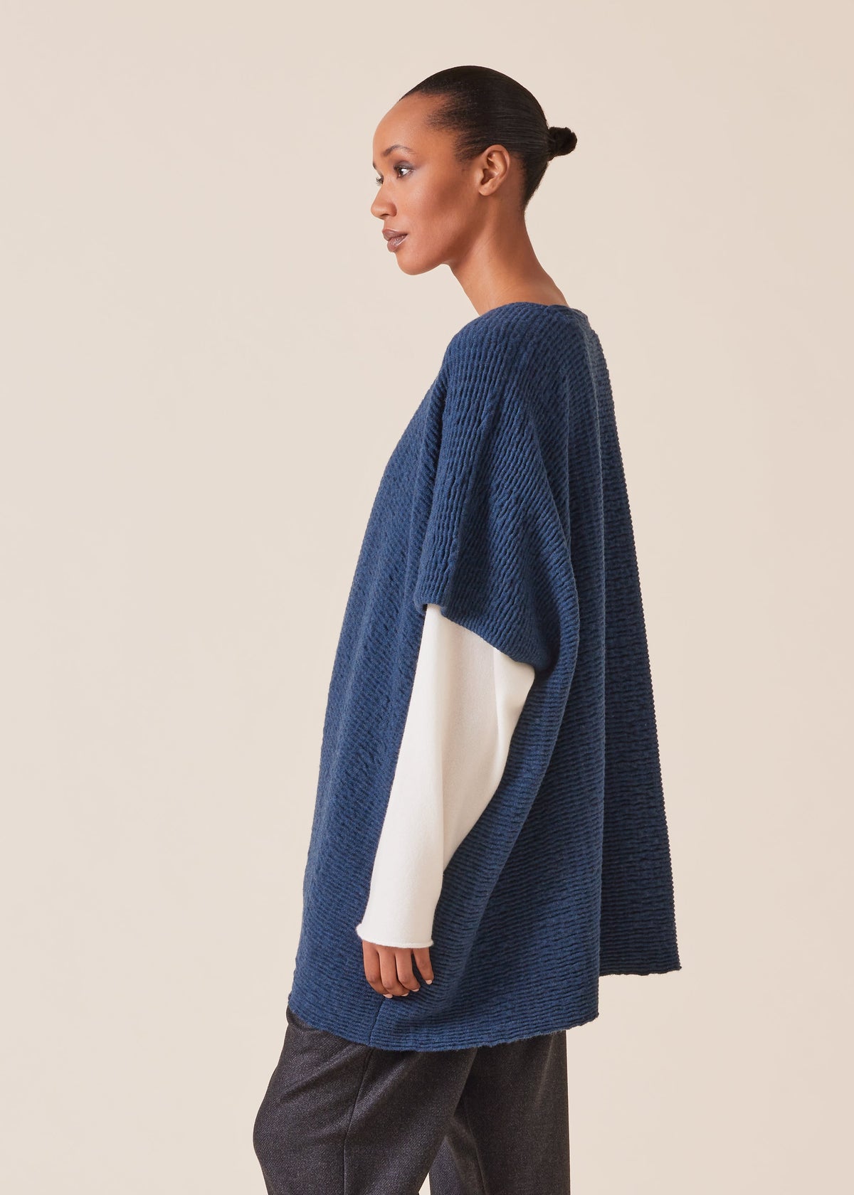 cashmere double breasted sleeveless knit cardigan - long plus