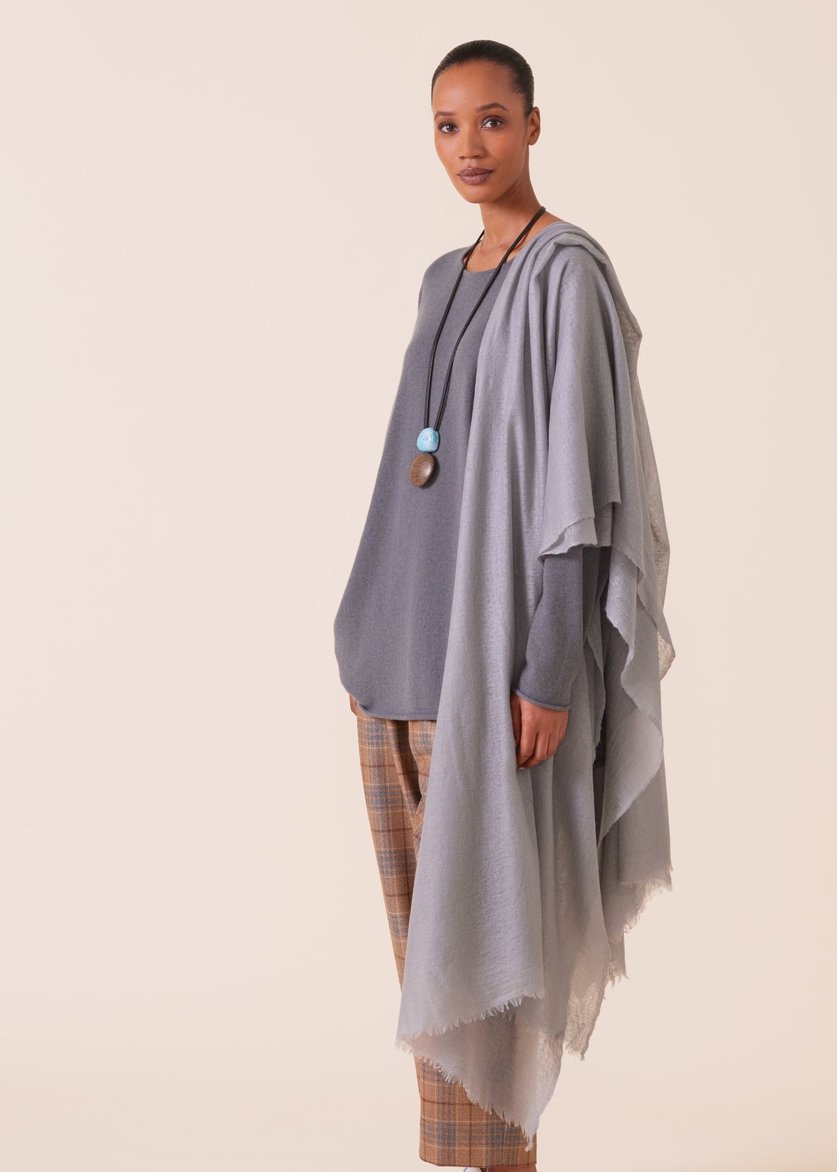 cashmere large scarf (cemento)