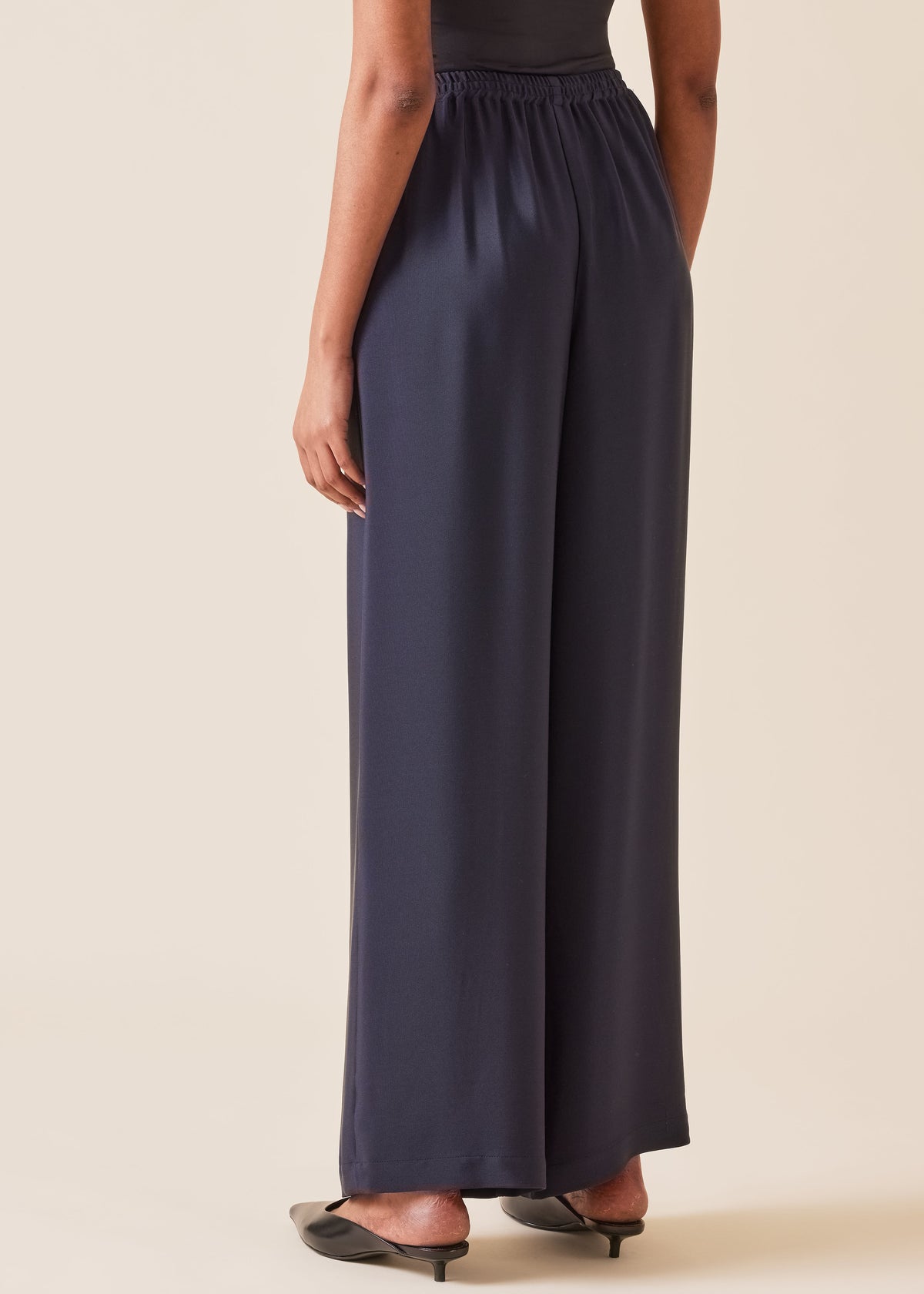 silk flared trouser (midnight)