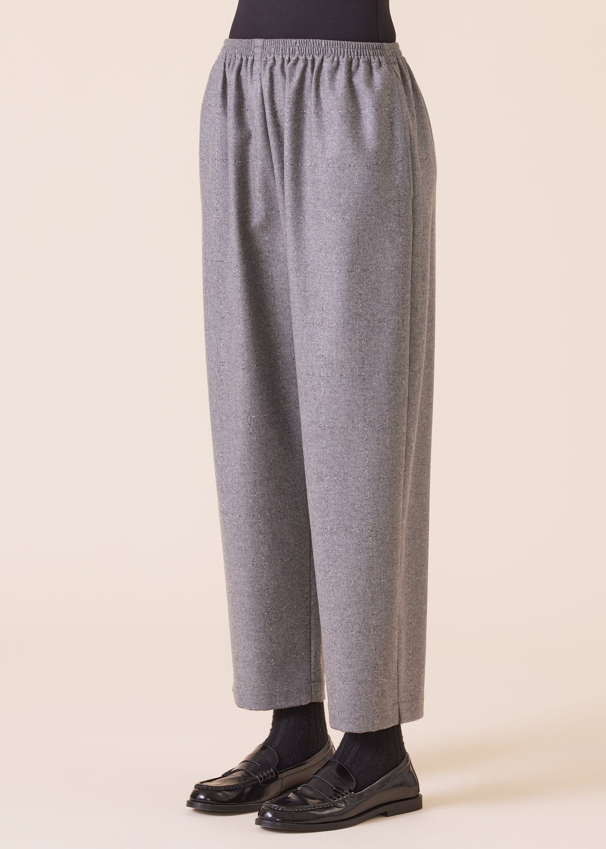wool cashmere mix longer japanese trouser with ankle slits