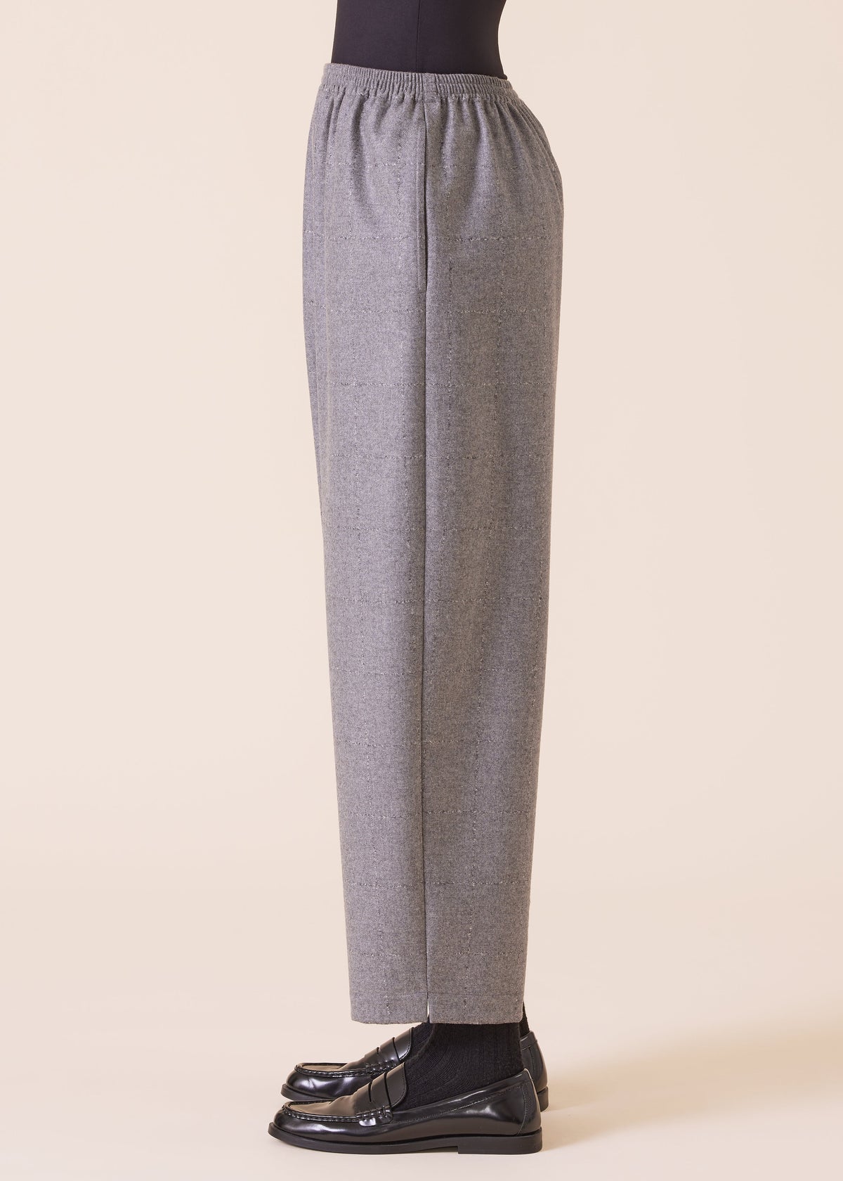 wool cashmere mix longer japanese trouser with ankle slits