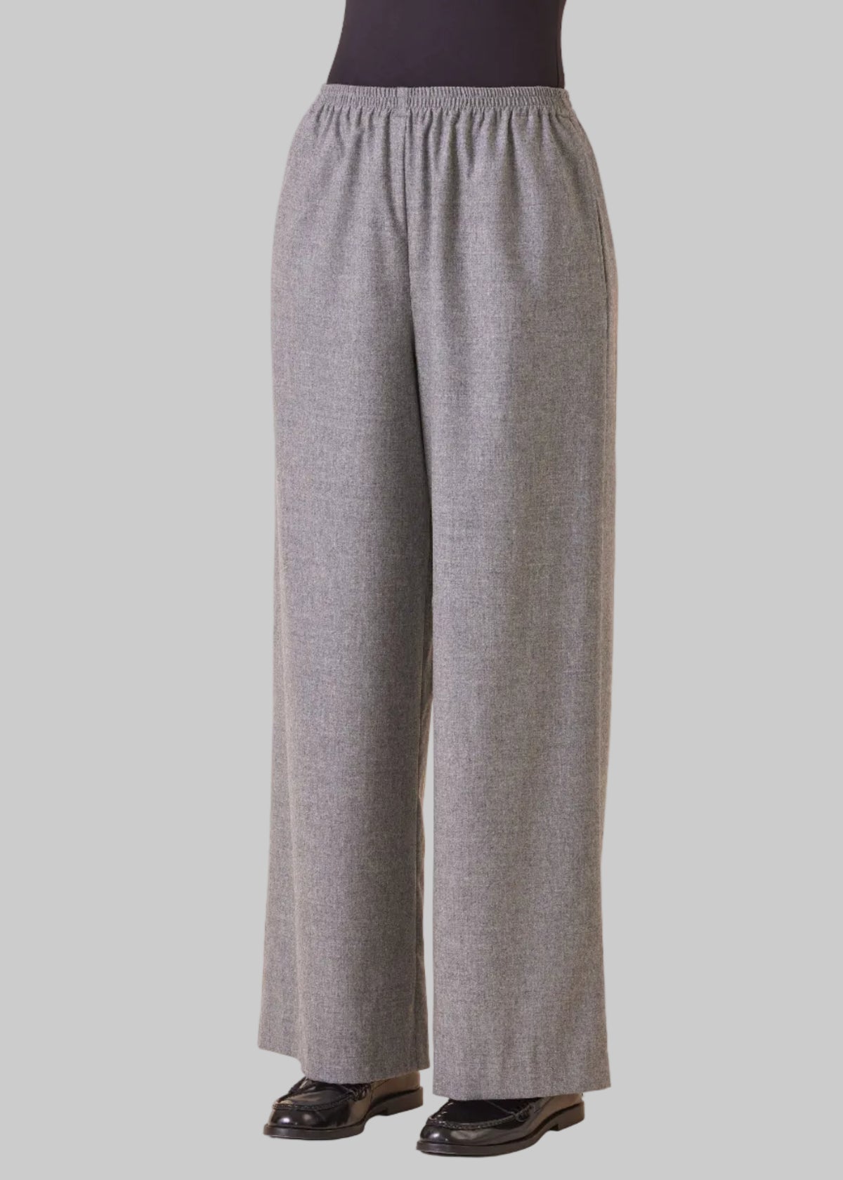 wool cashmere mix flared trouser (flannelgrey)