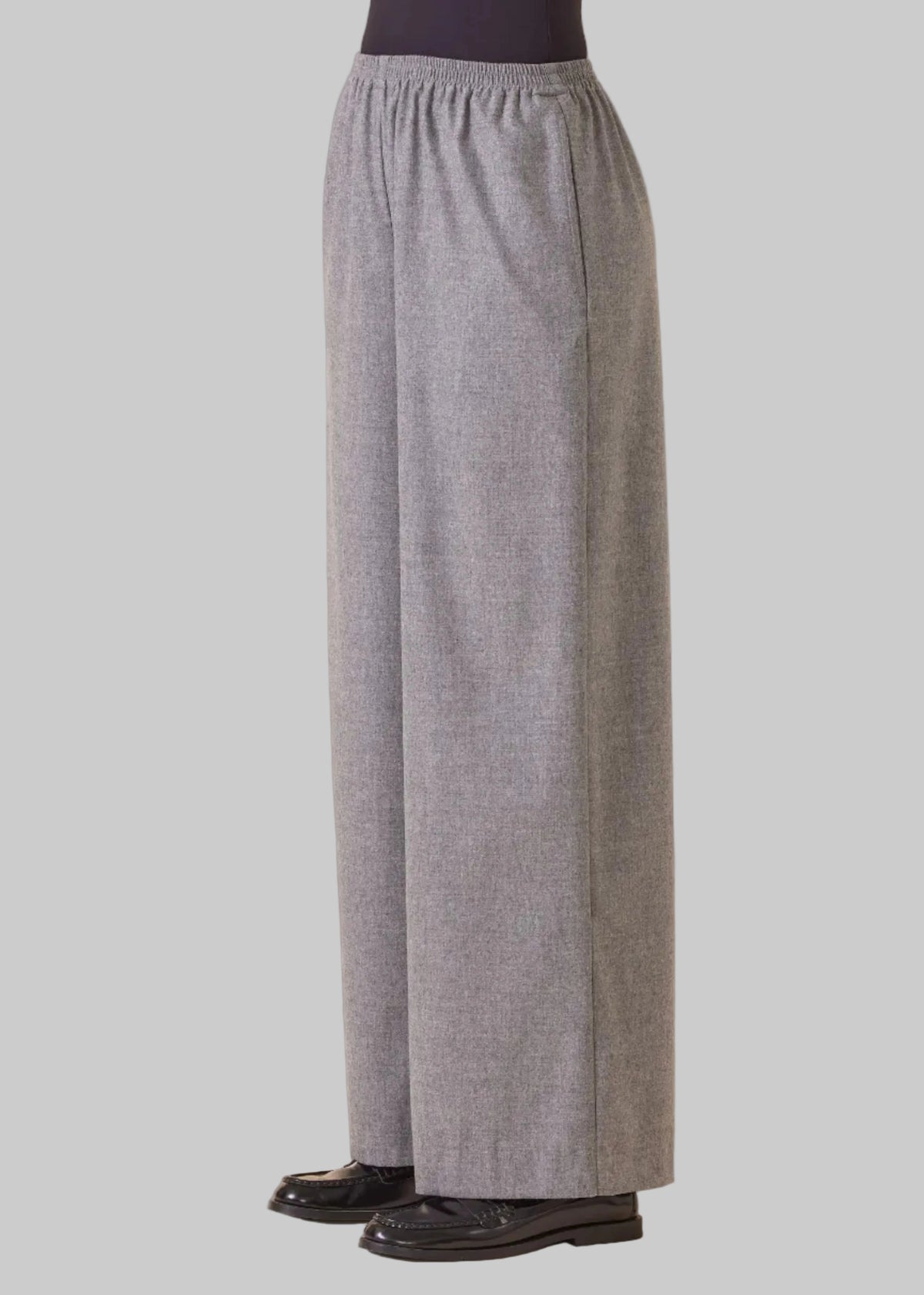 wool cashmere mix flared trouser (flannelgrey)