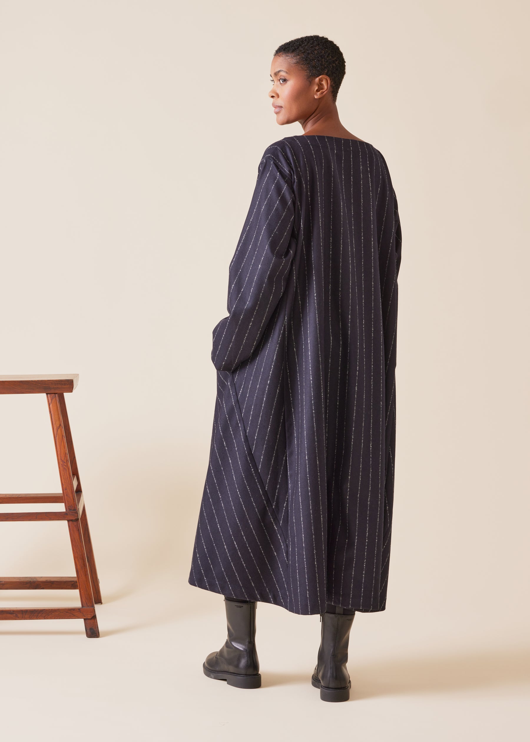 wool cashmere mix caucasus scoop neck dress