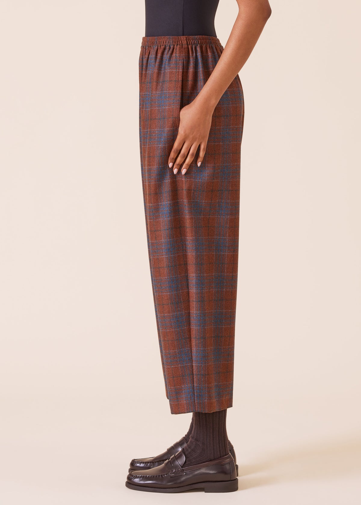 wool silk mix japanese trouser (rustblue)