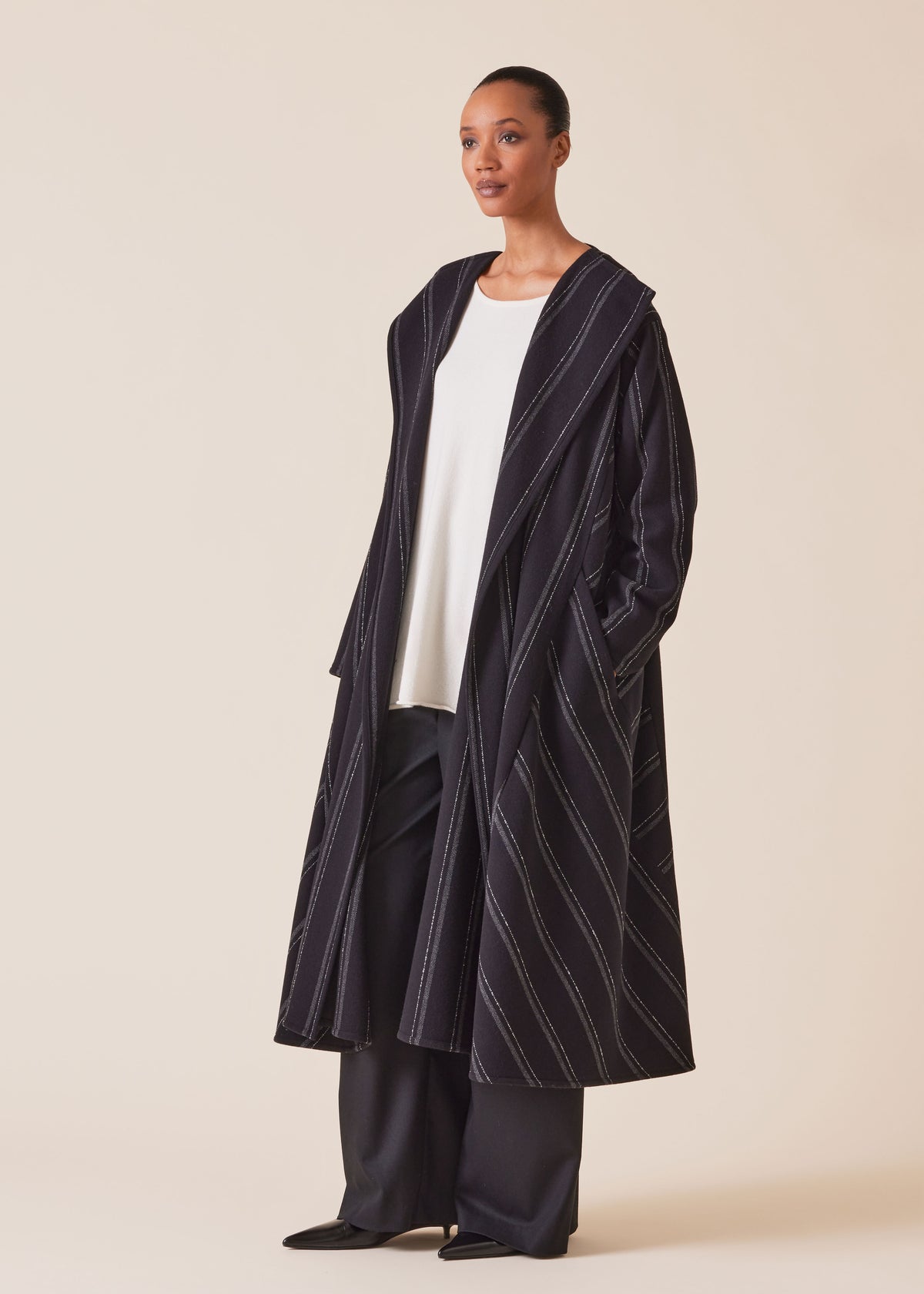 wool cashmere mix caucasus robe coat