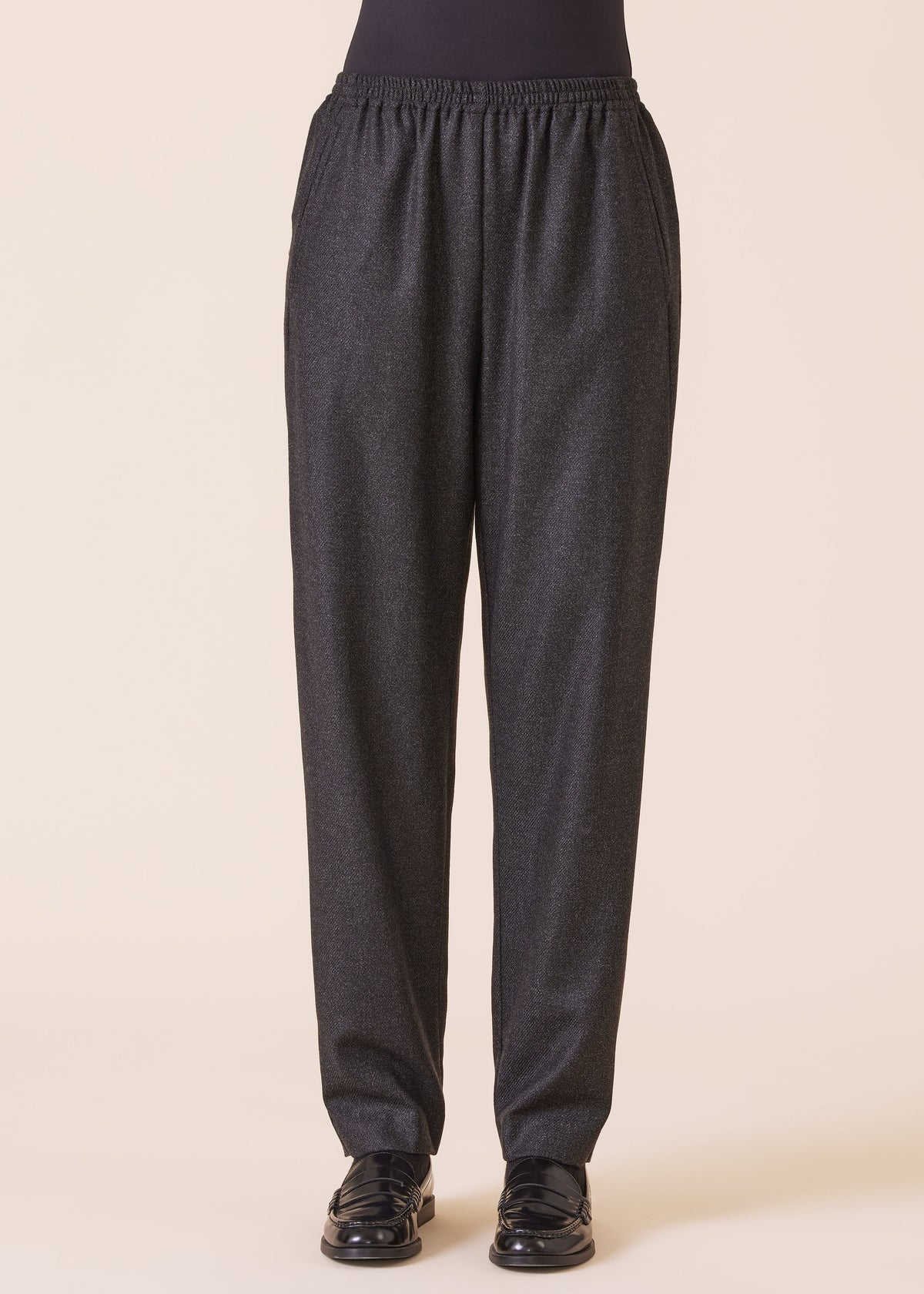 wool silk mix side insert tapered regular trouser