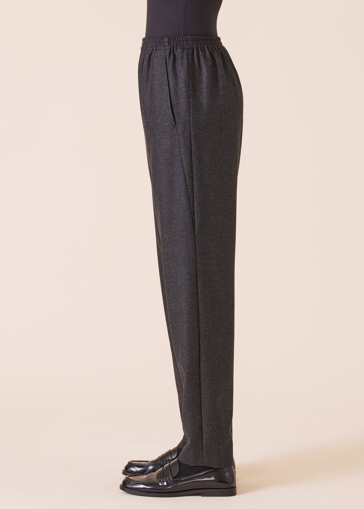 wool silk mix side insert tapered regular trouser