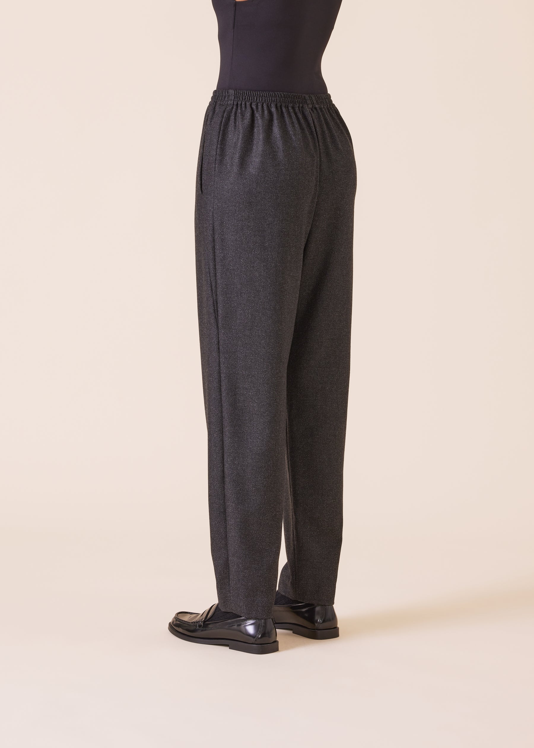 wool silk mix side insert tapered regular trouser