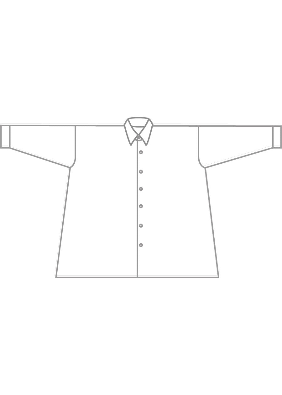 cotton wide a-line shirt with collar - long plus