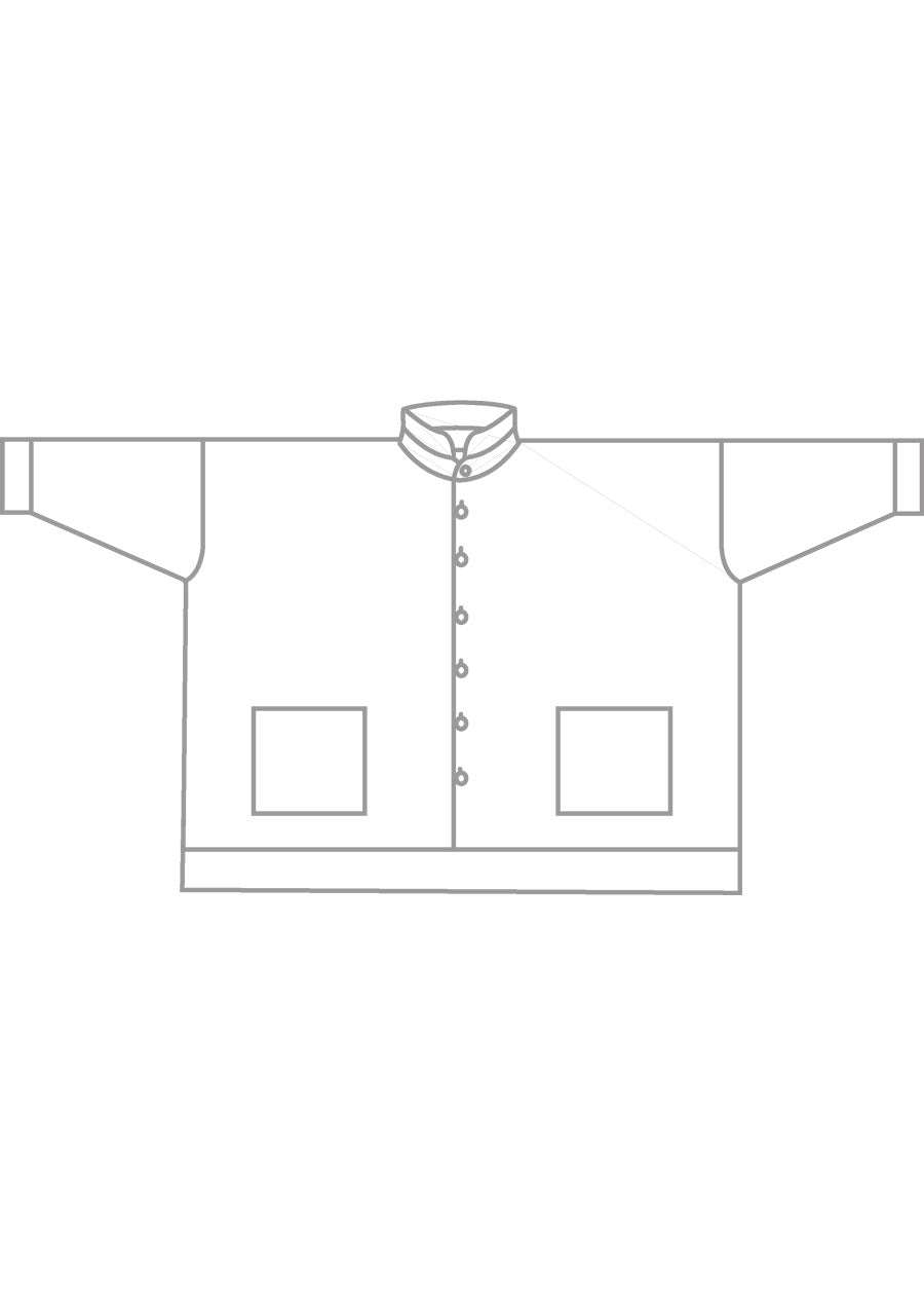 cotton wide longer back double stand collar shirt jacket - long