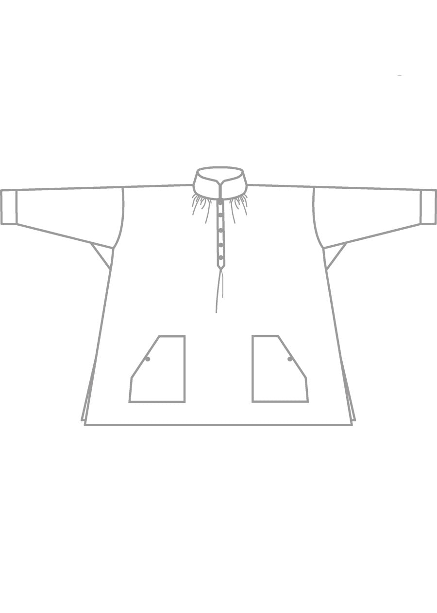 cotton wide a-line artists smock - long plus