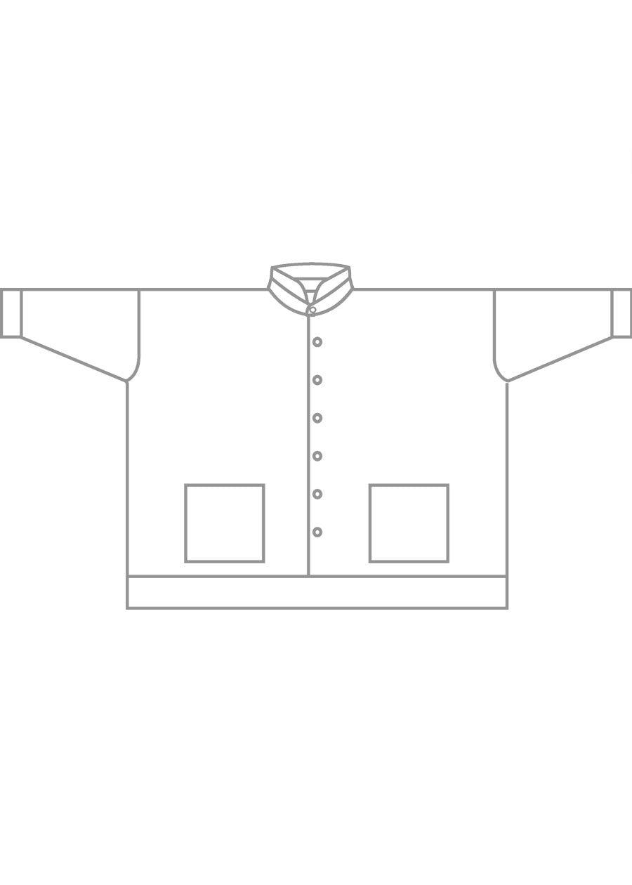 cotton wide longer back double stand collar shirt jacket - long