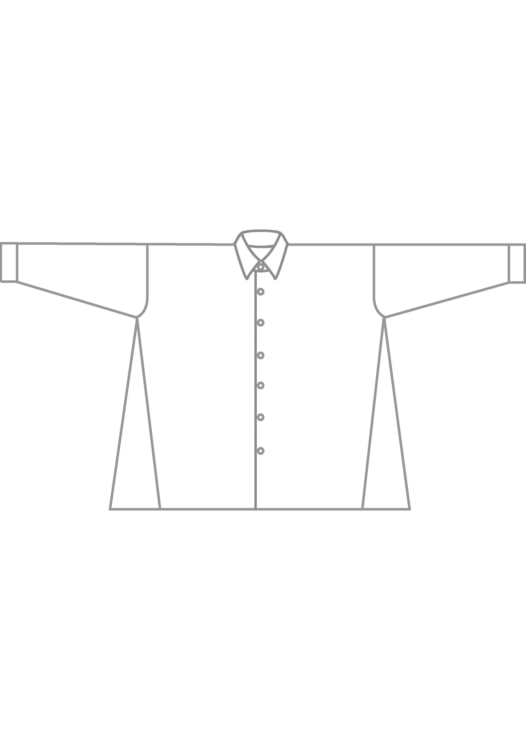 cotton angle to front side seam shirt with collar - long