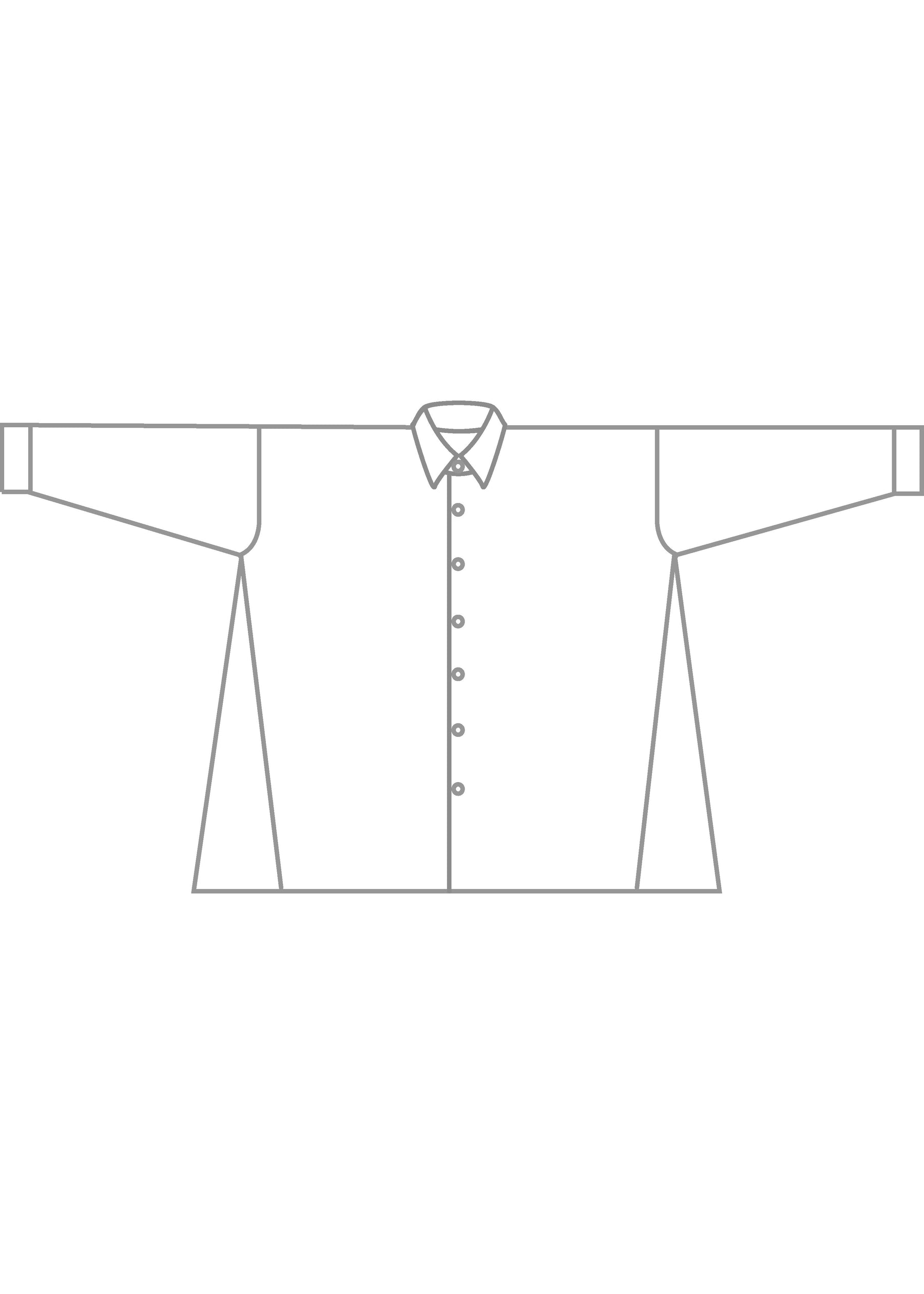 cotton angled-to-front side seam shirt with collar - long