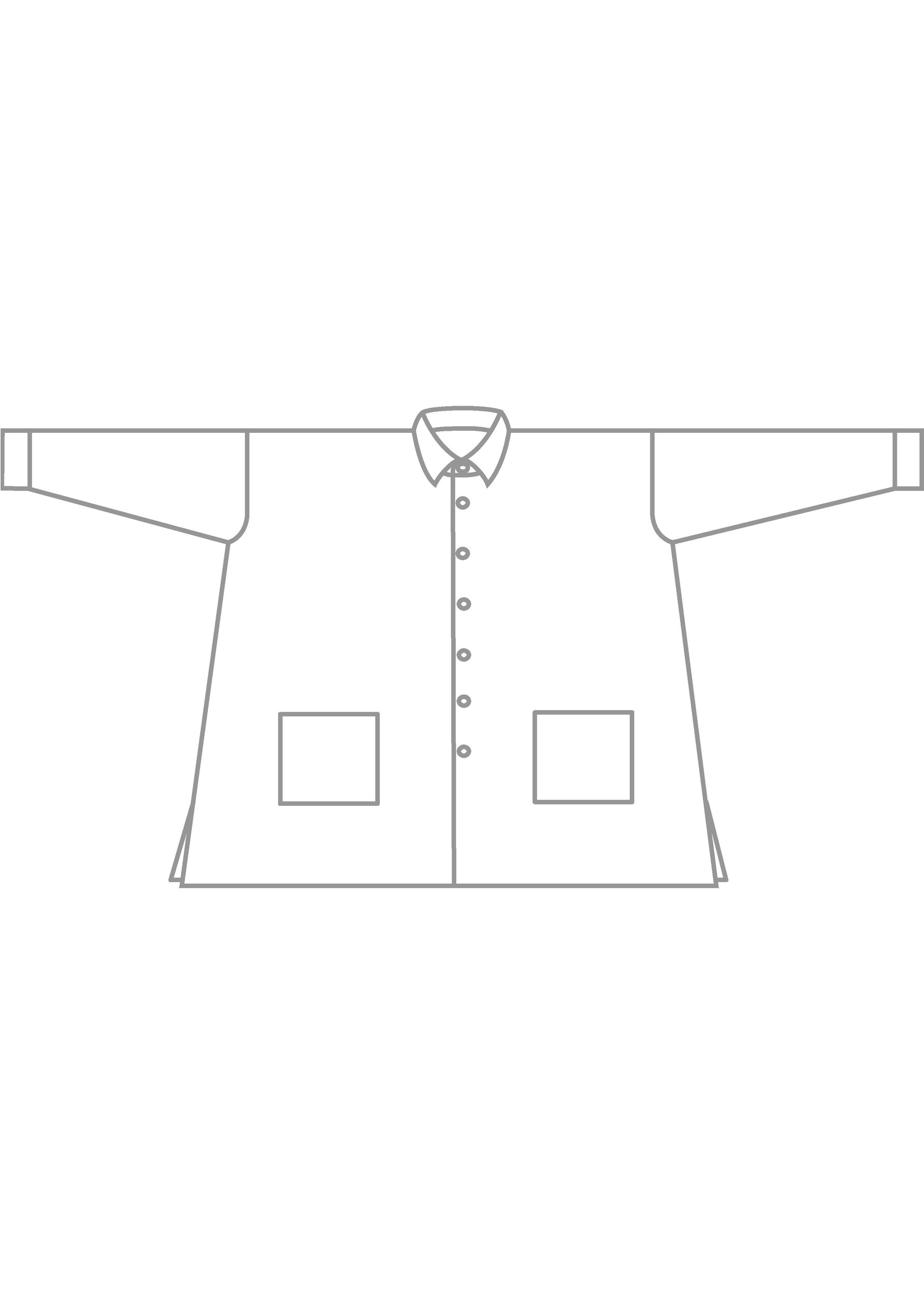 cotton wide a-line shirt jacket with collar - long